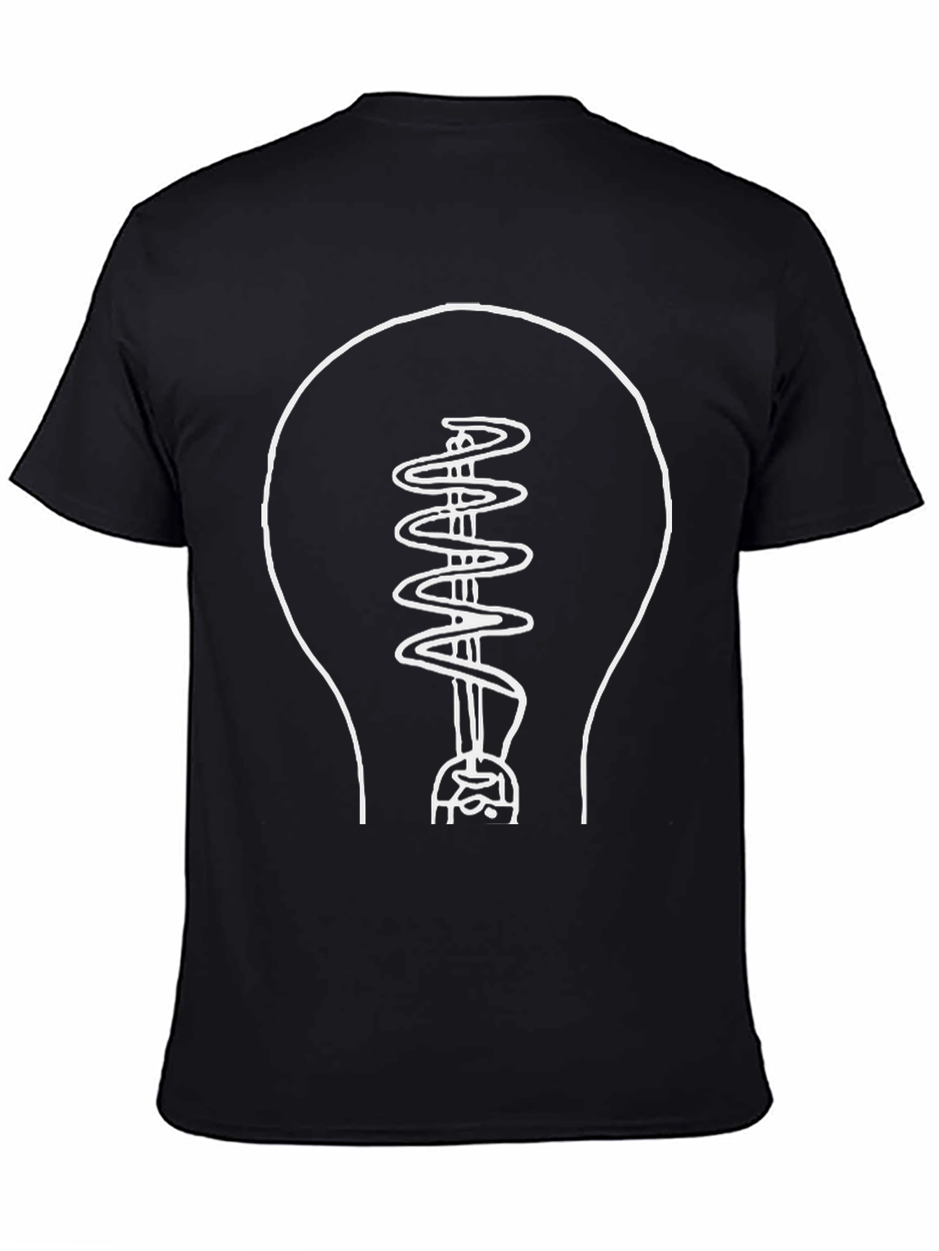 Idea Light Bulb Graphic Tee - Black Cotton T-Shirt