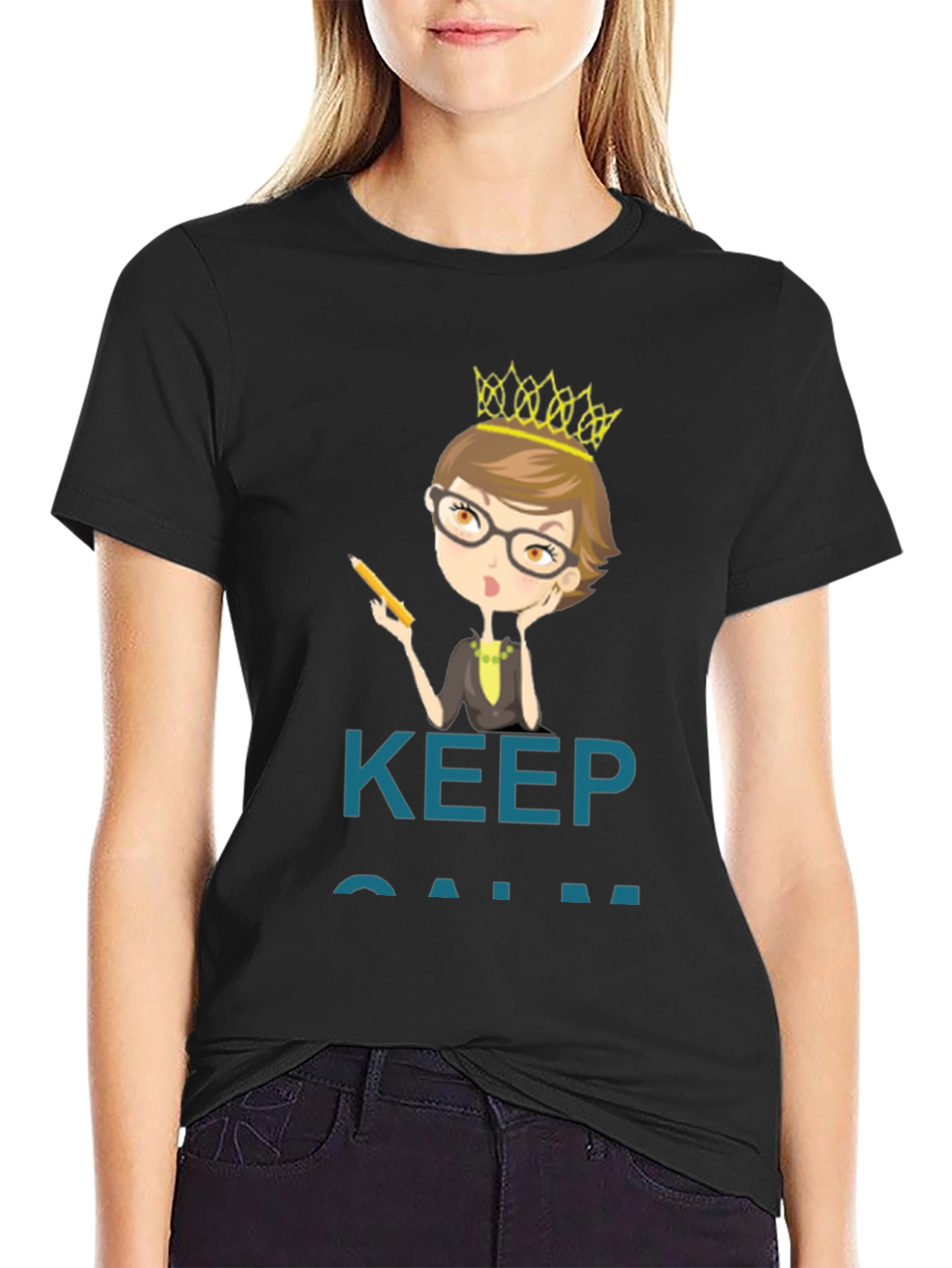 Keep Calm Teacher Queen T-Shirt