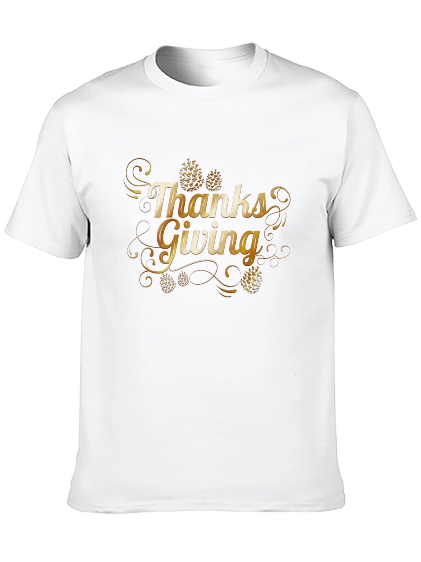 Thanksgiving Graphic Print Black T-Shirt