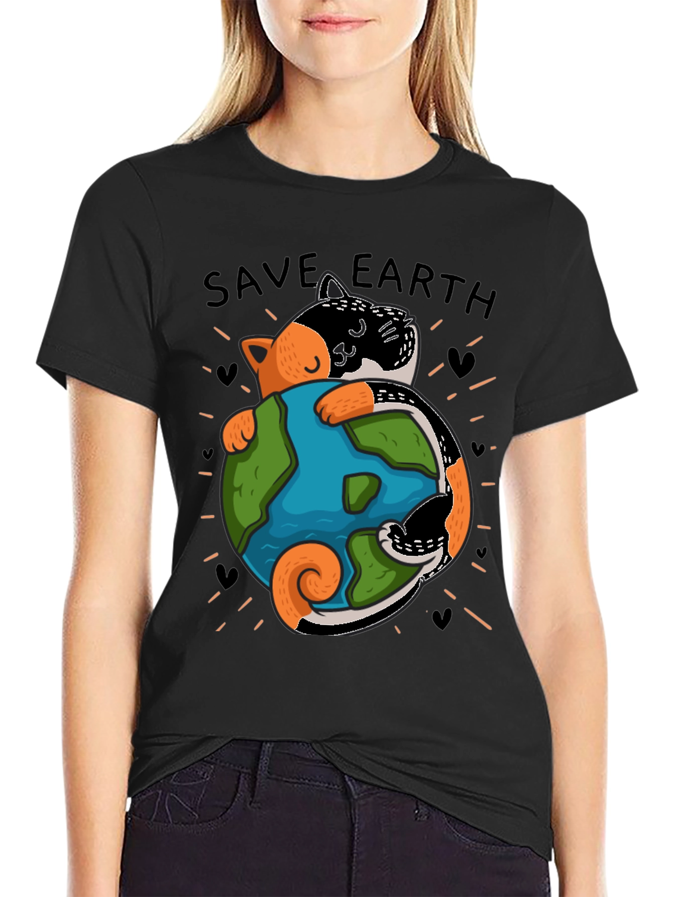 Save Earth Cat T-Shirt - Earth Day Tee