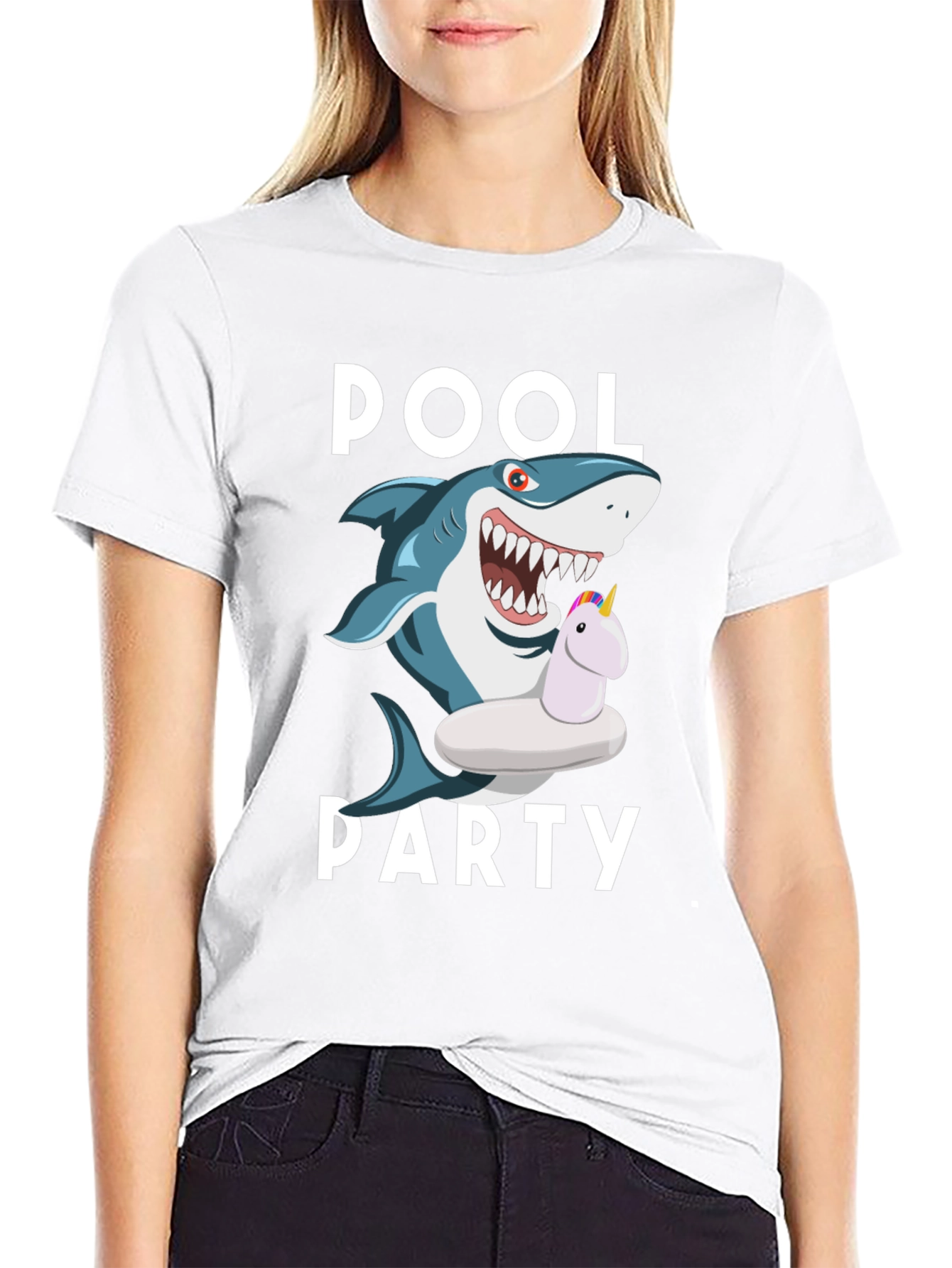 Pool Party Shark Graphic T-Shirt