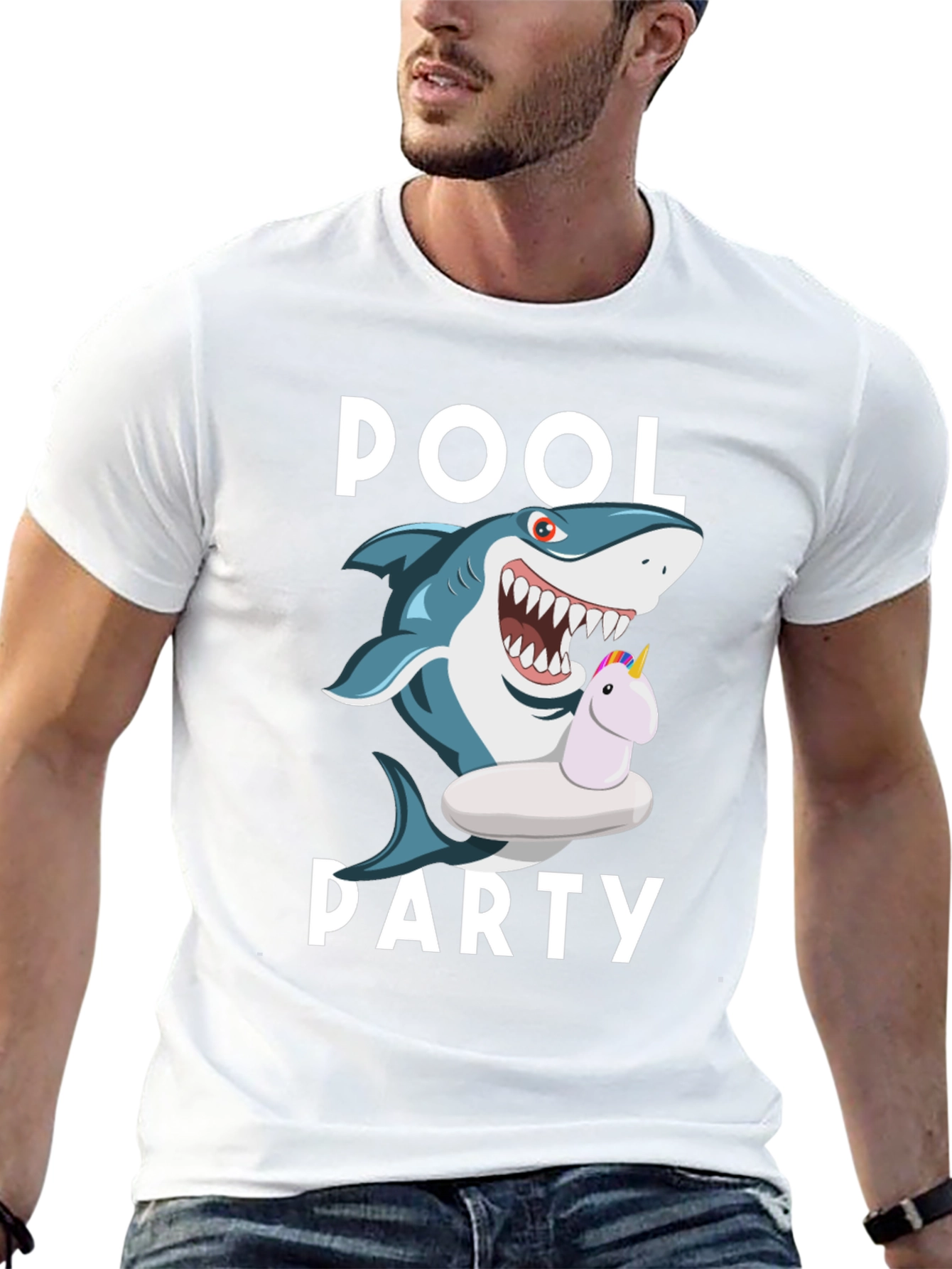 Pool Party Shark Graphic T-Shirt