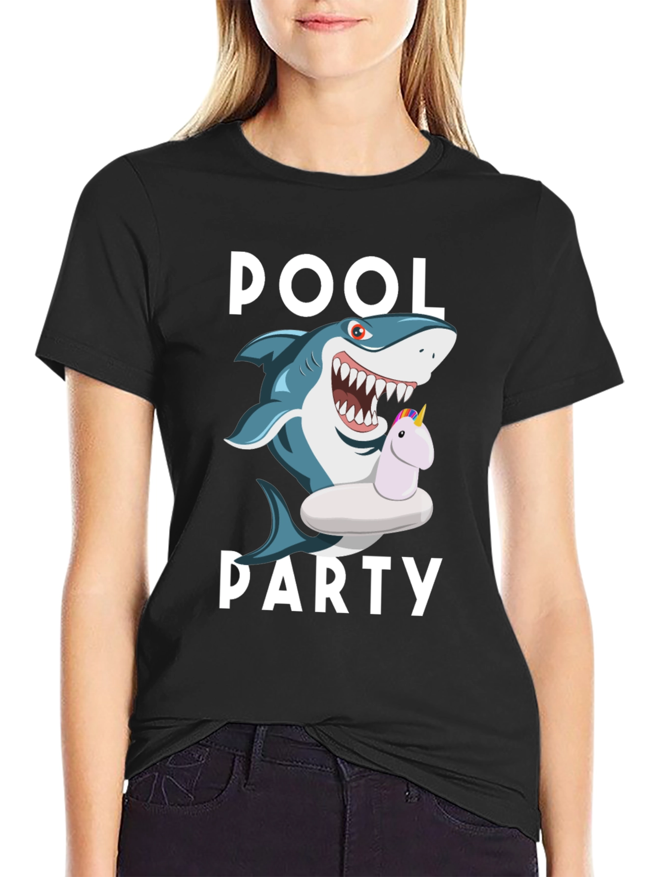 Pool Party Shark Graphic T-Shirt