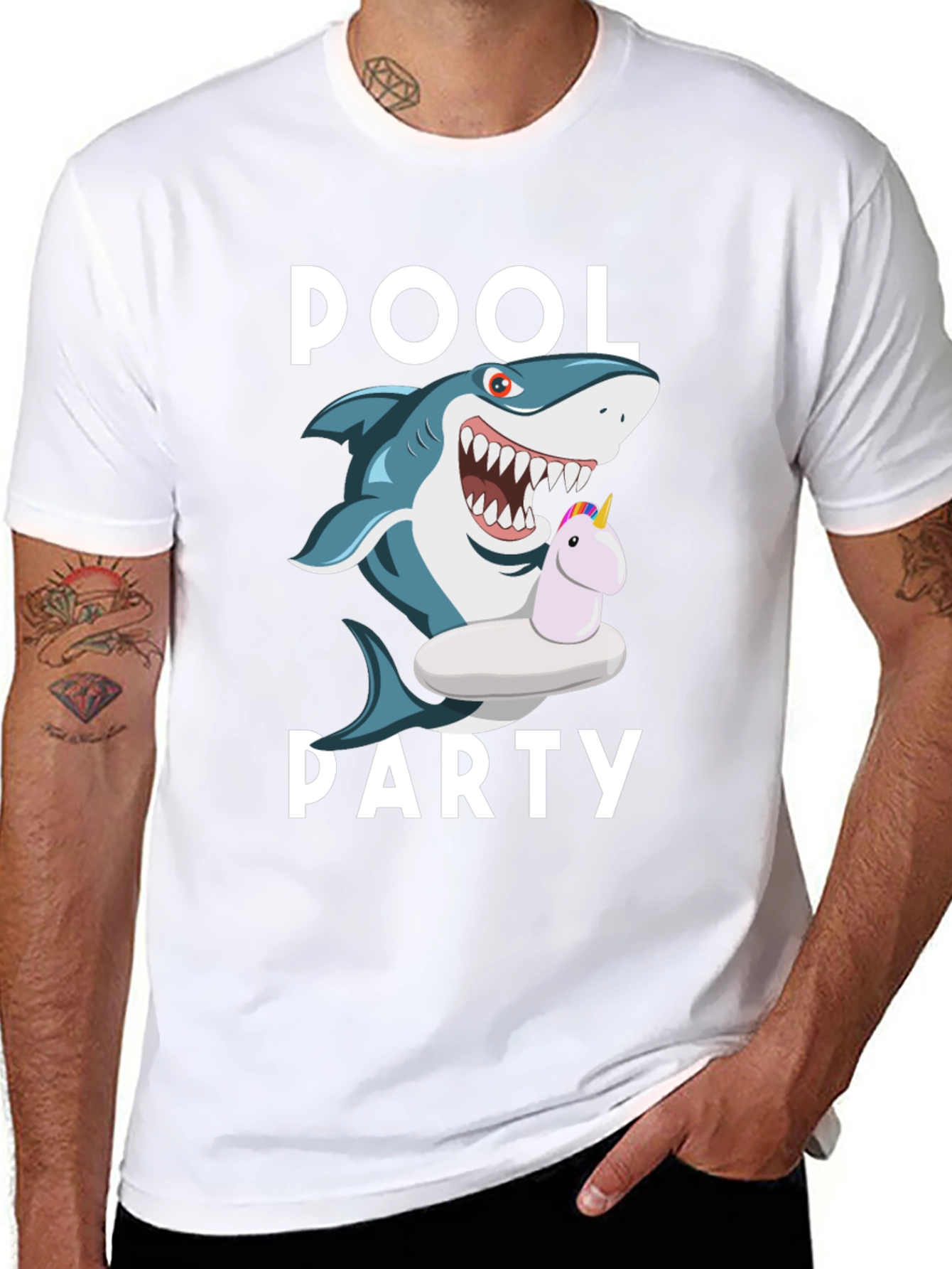 Pool Party Shark Graphic T-Shirt