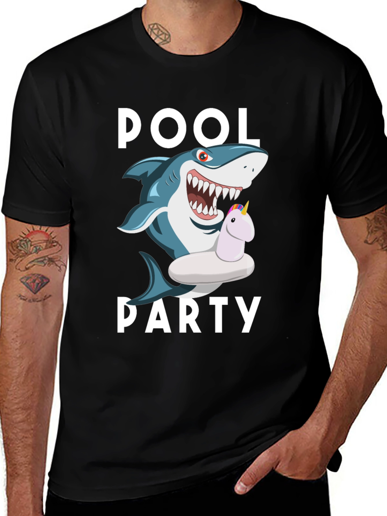 Pool Party Shark Graphic T-Shirt
