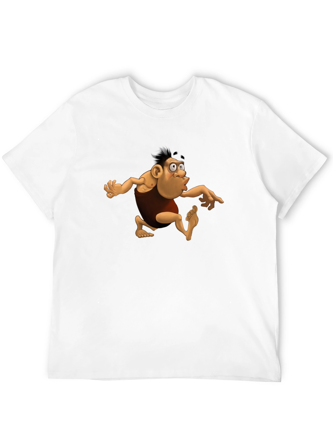 Cartoon Caveman Black T-Shirt