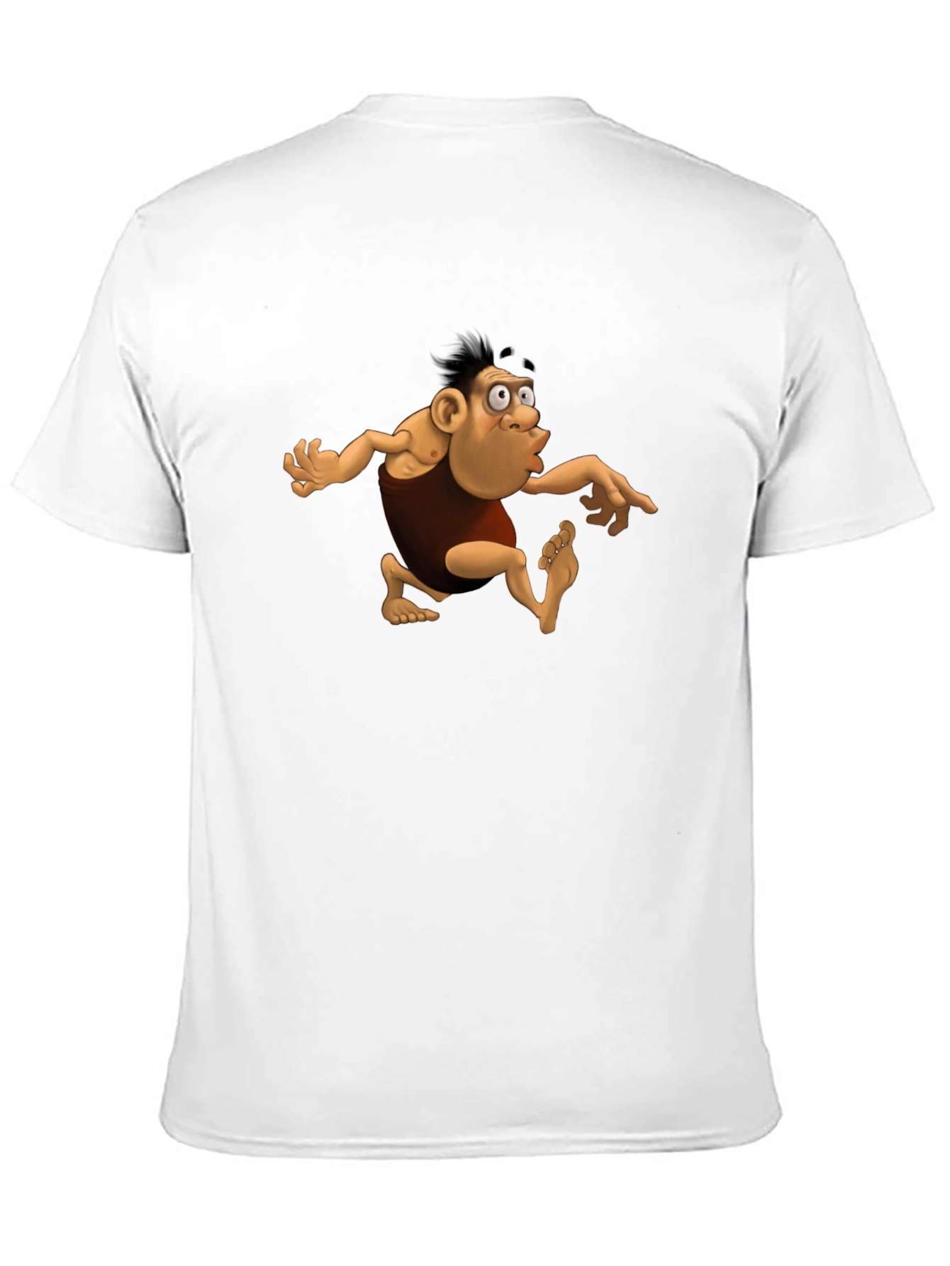 Cartoon Caveman Black T-Shirt