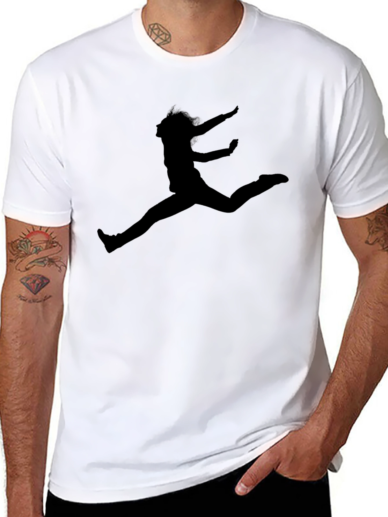 Silhouette Jumper Graphic Black T-Shirt