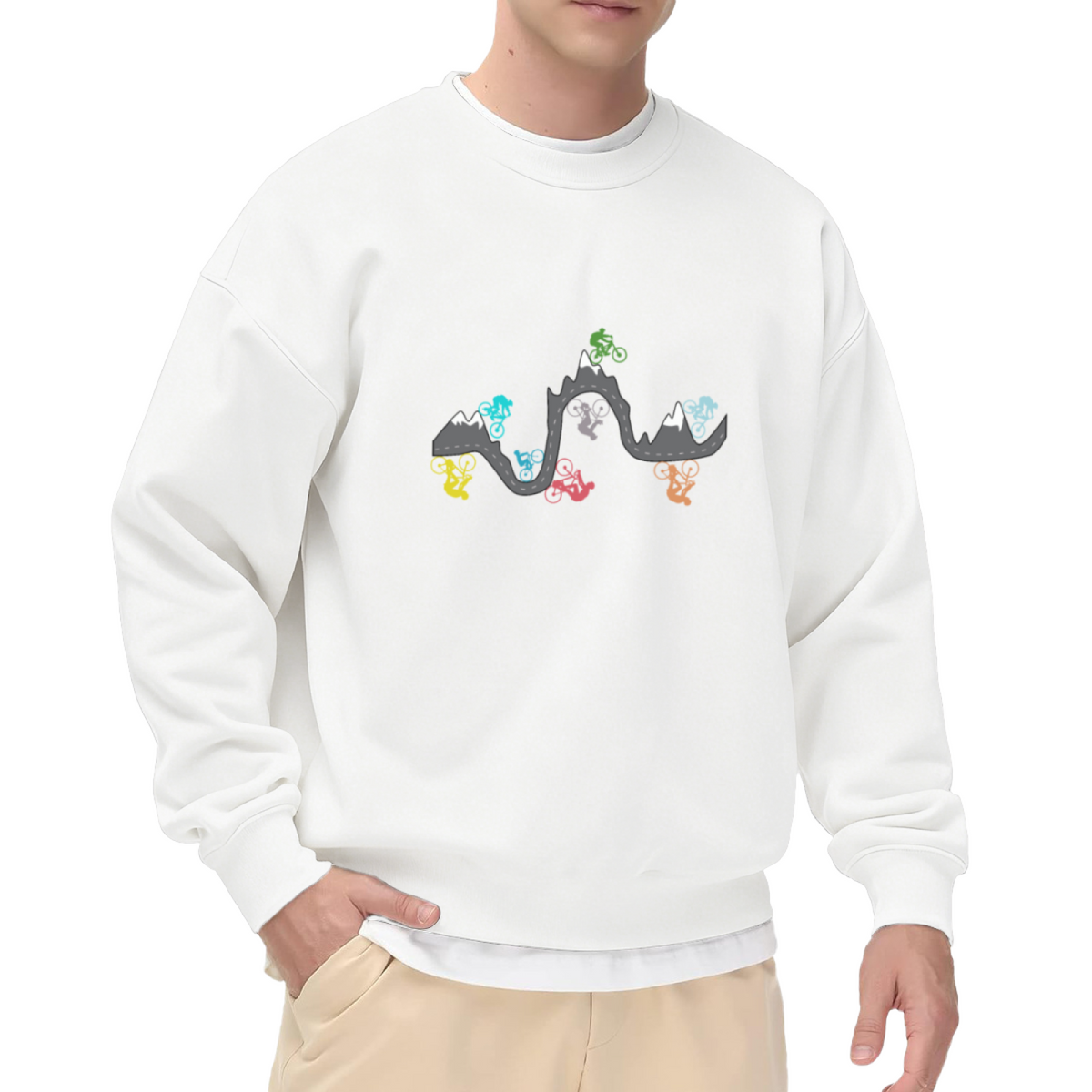 Mountain Biking Lover Design - Crewneck Sweatshirt | Cycling Lover, Cycling Gift, Athletic Gift