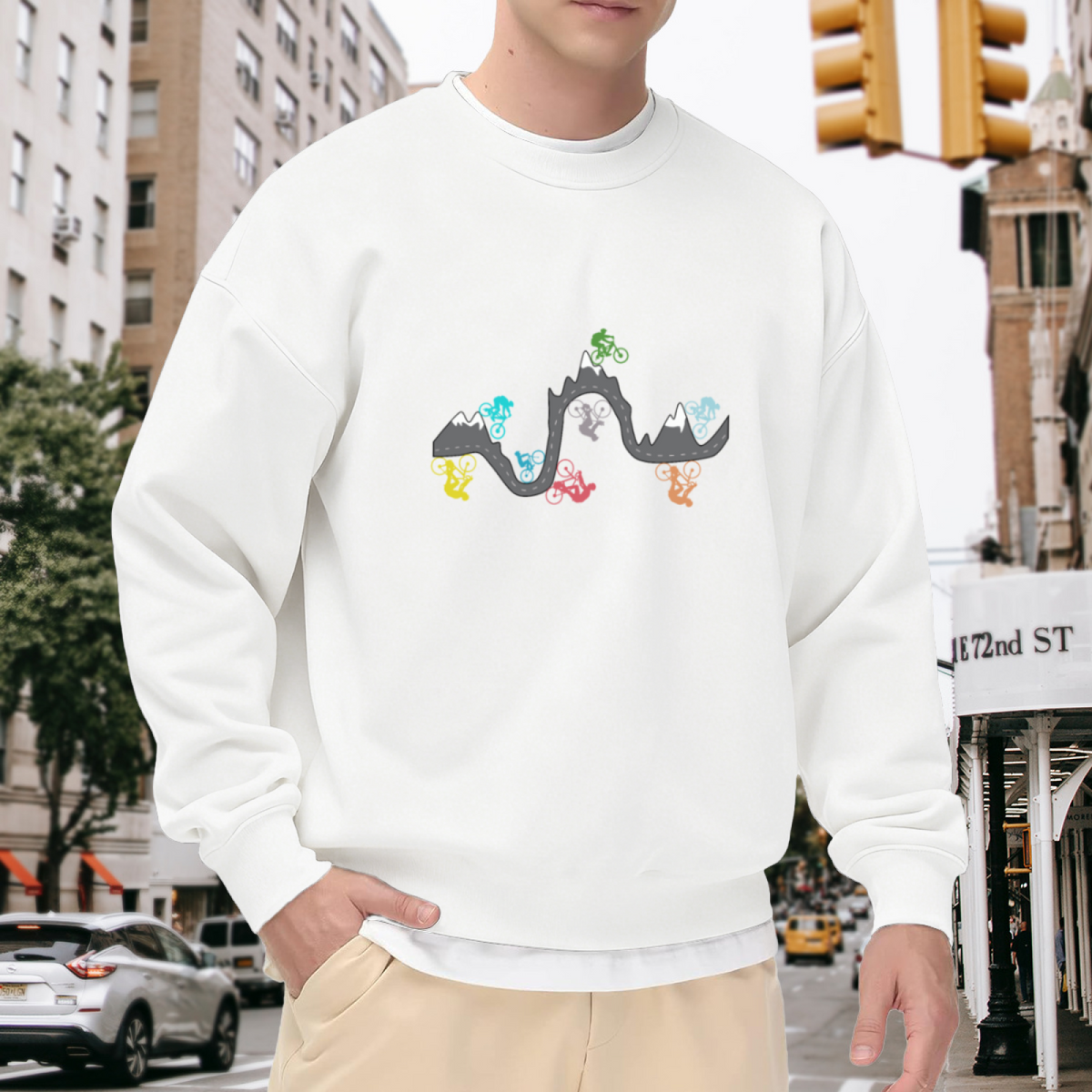 Mountain Biking Lover Design - Crewneck Sweatshirt | Cycling Lover, Cycling Gift, Athletic Gift