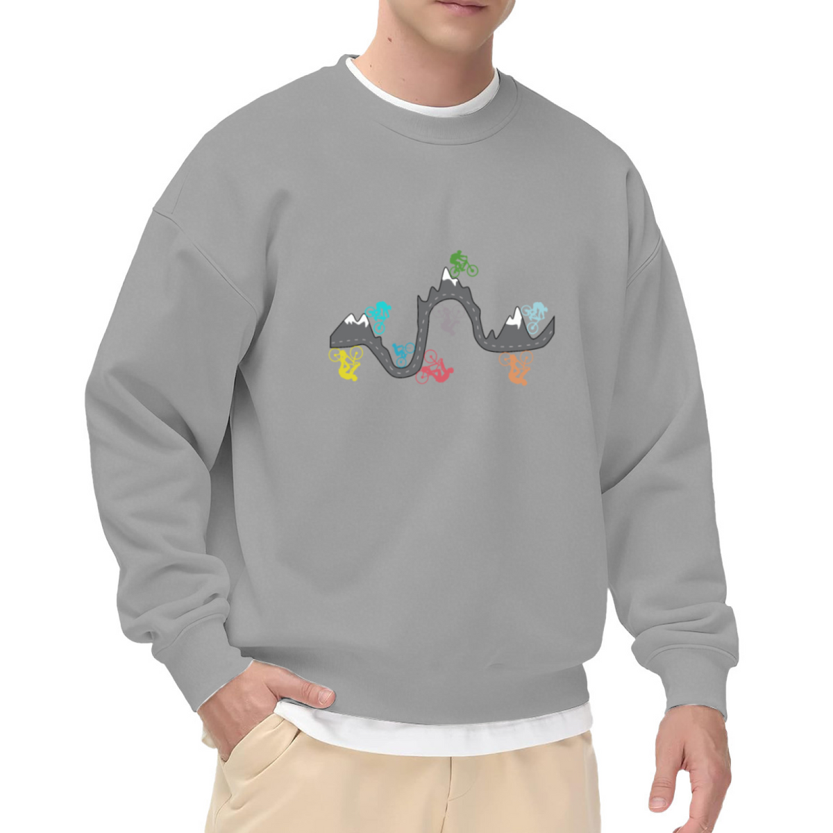 Mountain Biking Lover Design - Crewneck Sweatshirt | Cycling Lover, Cycling Gift, Athletic Gift