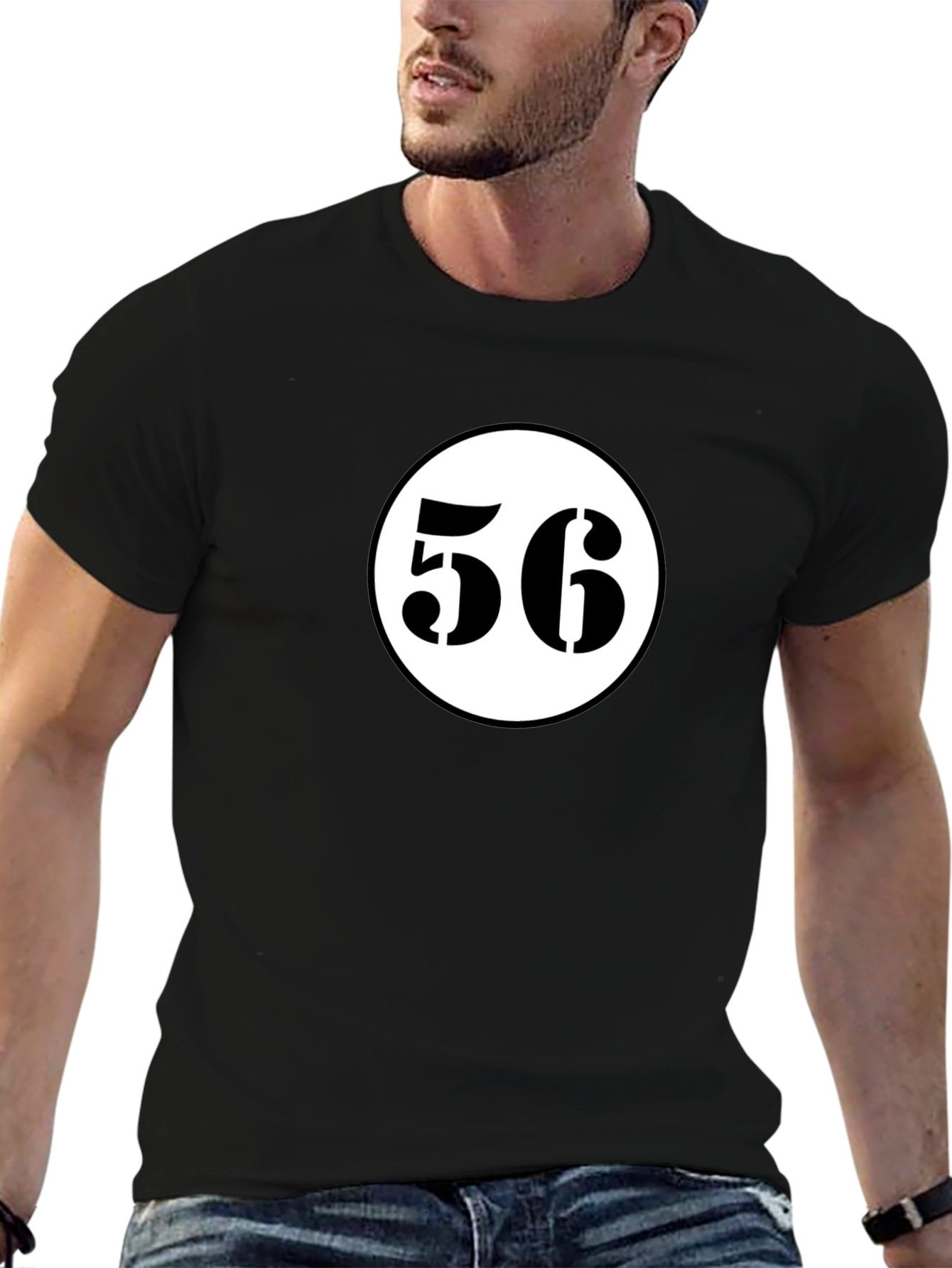 Retro Racing Number 56 Black T-Shirt