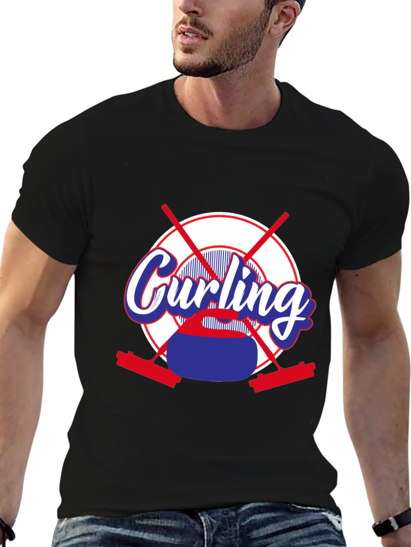 Curling Sport T-Shirt - Novelty Graphic Tee