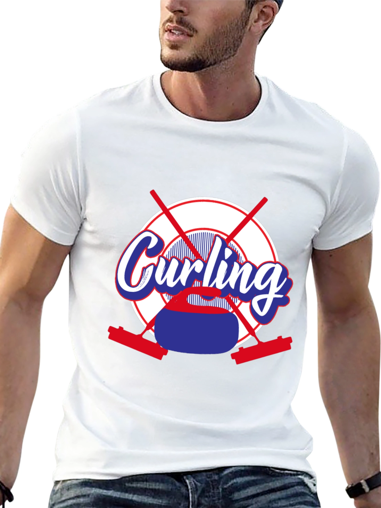 Curling Sport T-Shirt - Novelty Graphic Tee