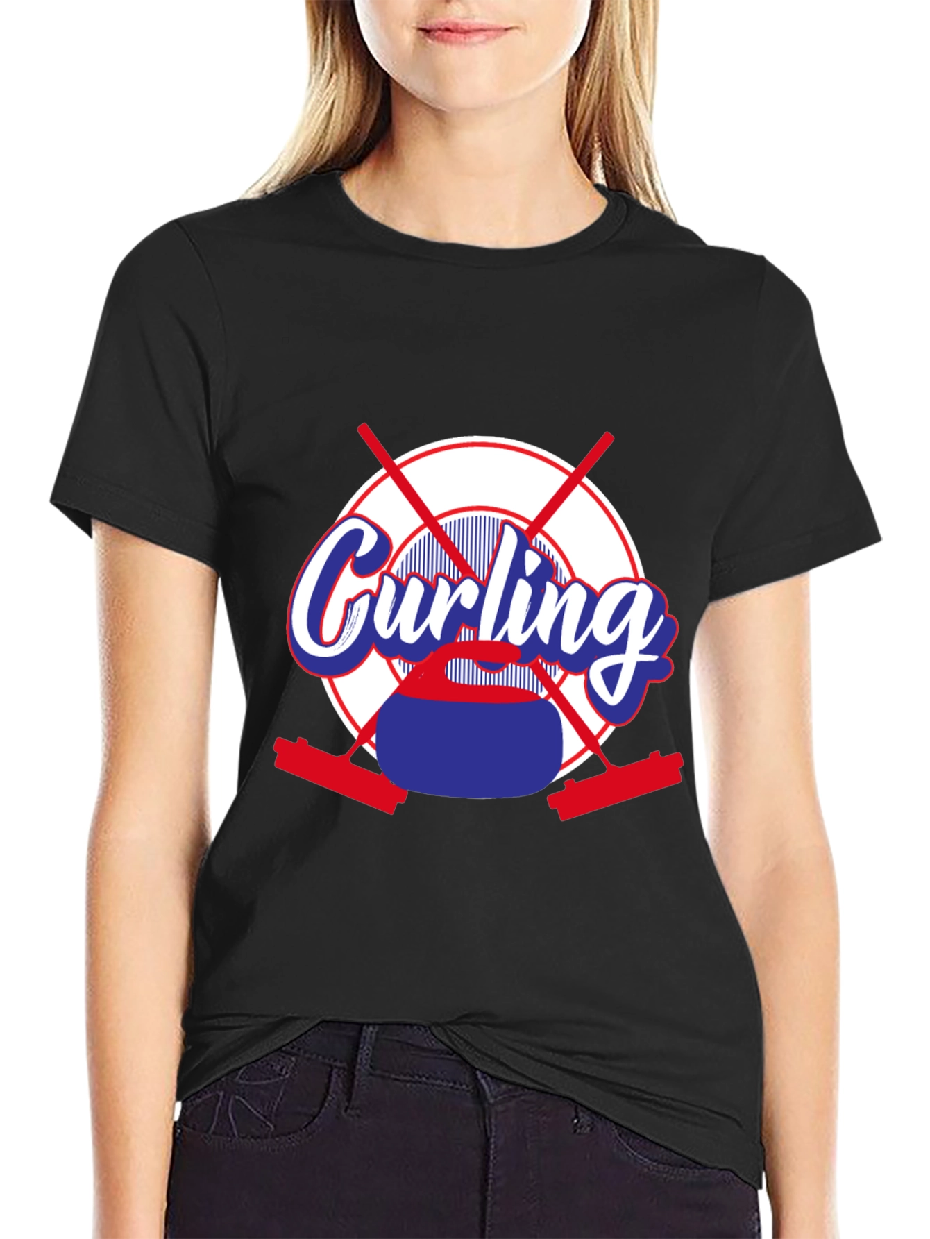 Curling Sport T-Shirt - Novelty Graphic Tee