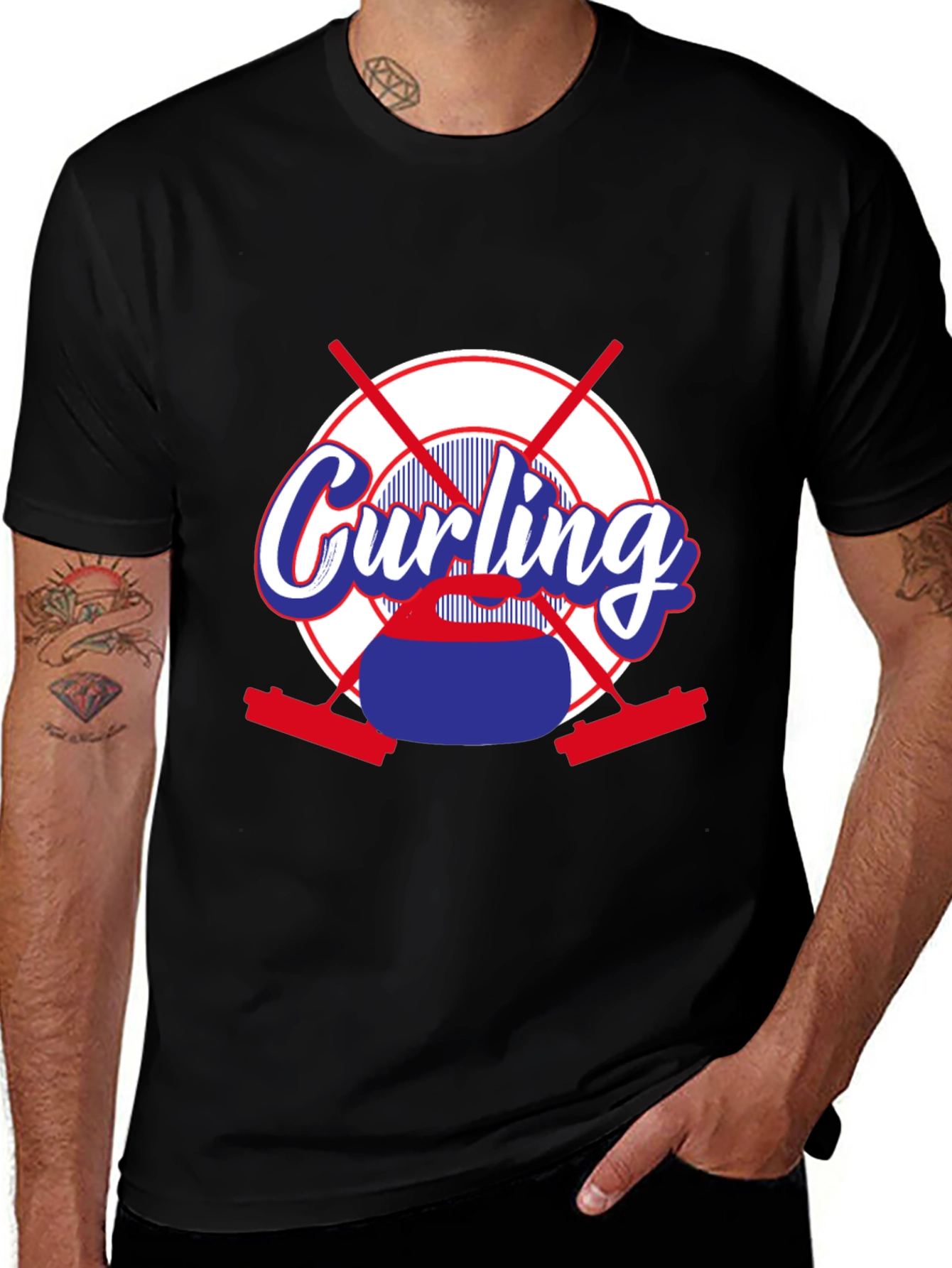 Curling Sport T-Shirt - Novelty Graphic Tee