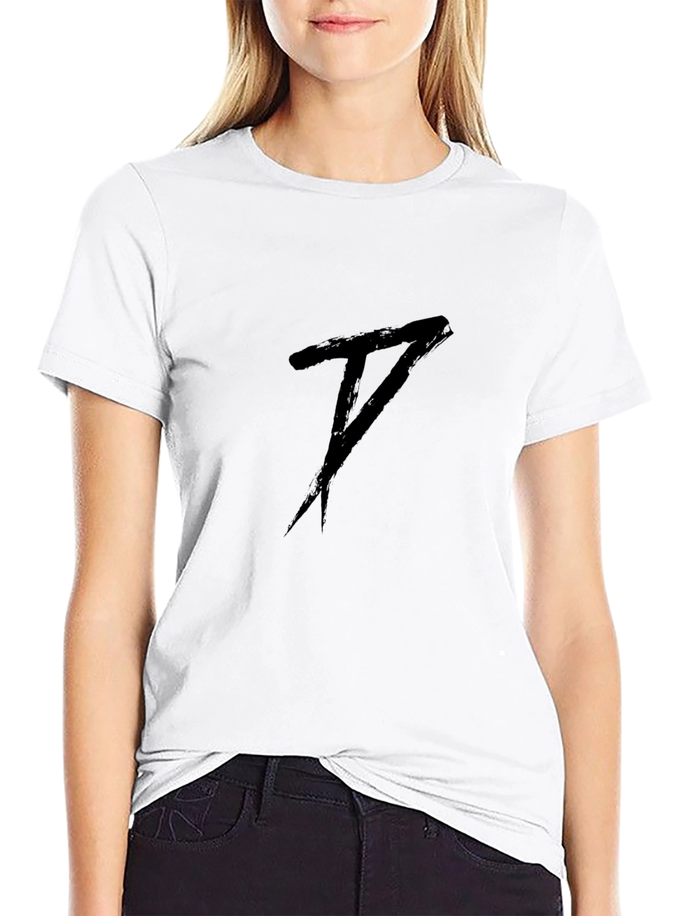Black Graphic Tee - Abstract Design