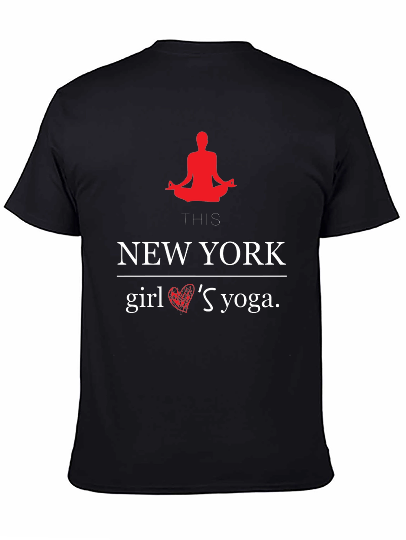 New York Girl Yoga Black Graphic T-Shirt