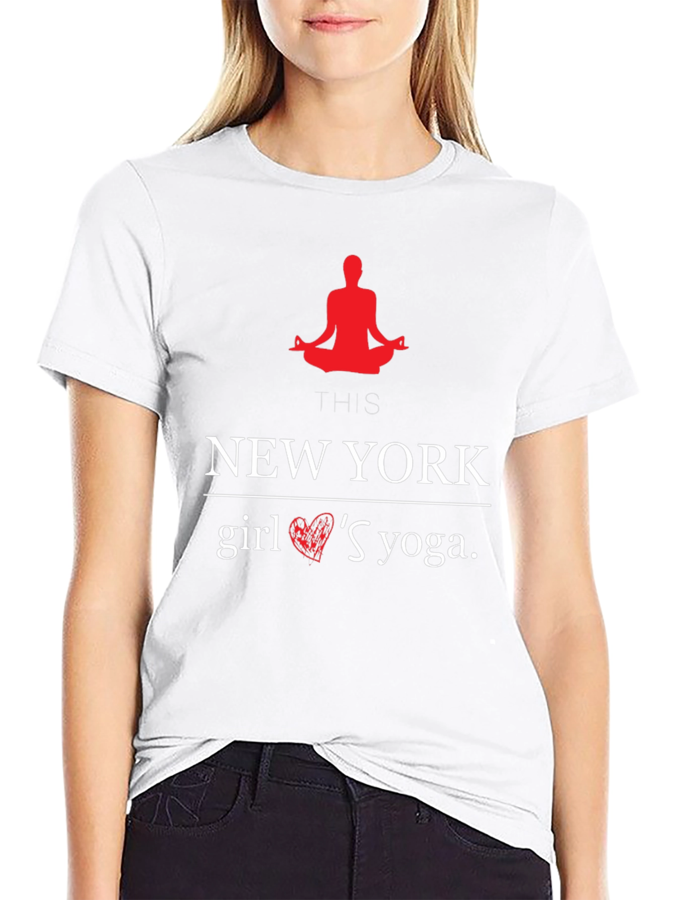 New York Girl Yoga Black Graphic T-Shirt
