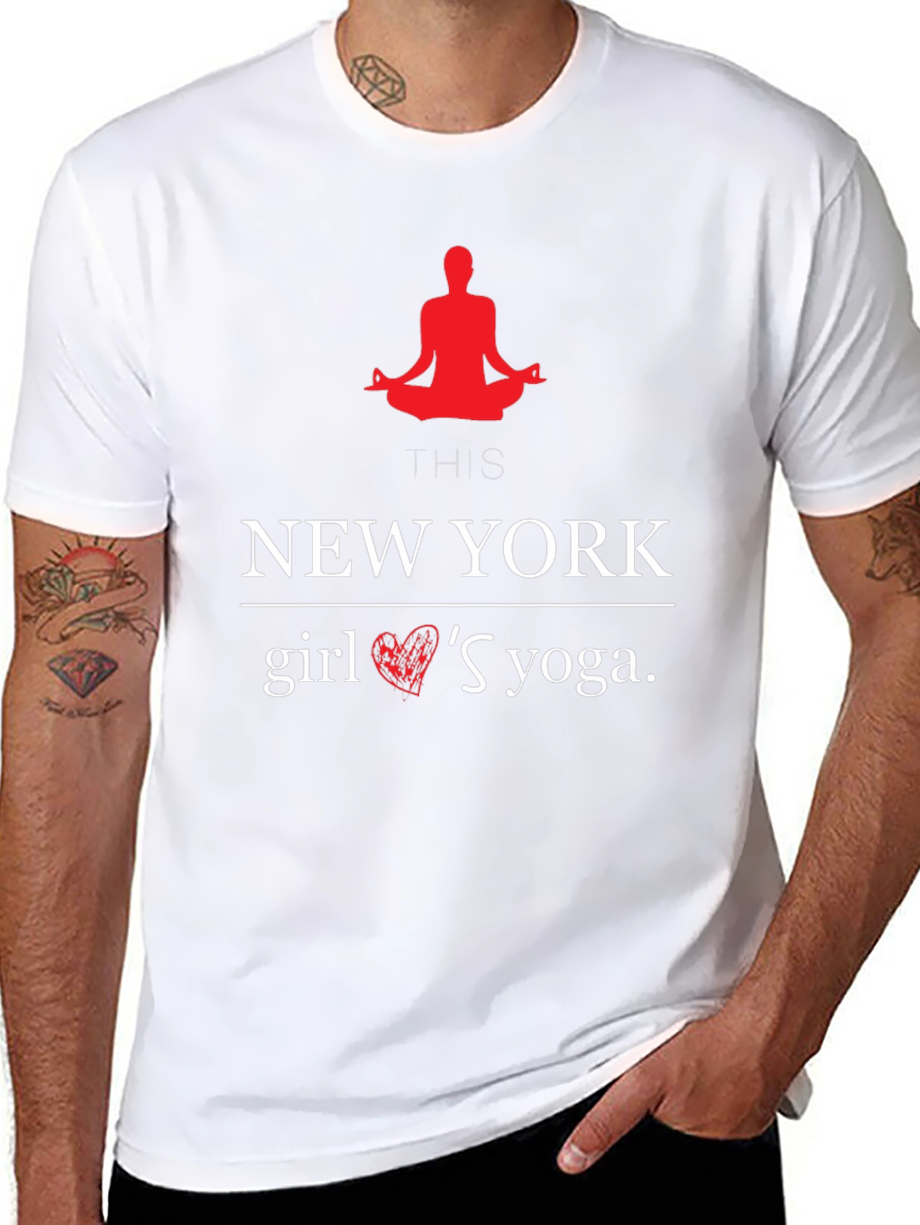 New York Girl Yoga Black Graphic T-Shirt