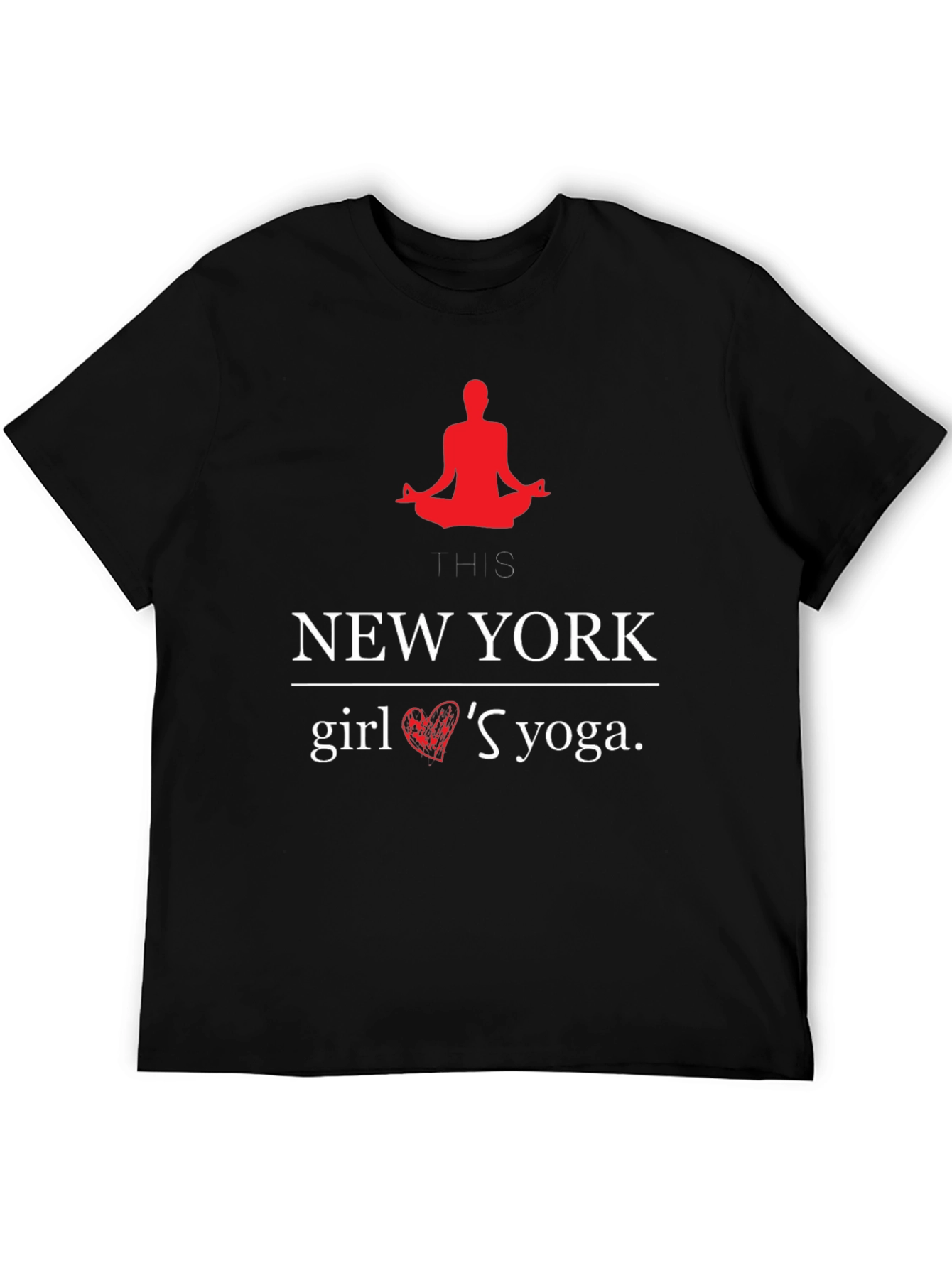 New York Girl Yoga Black Graphic T-Shirt
