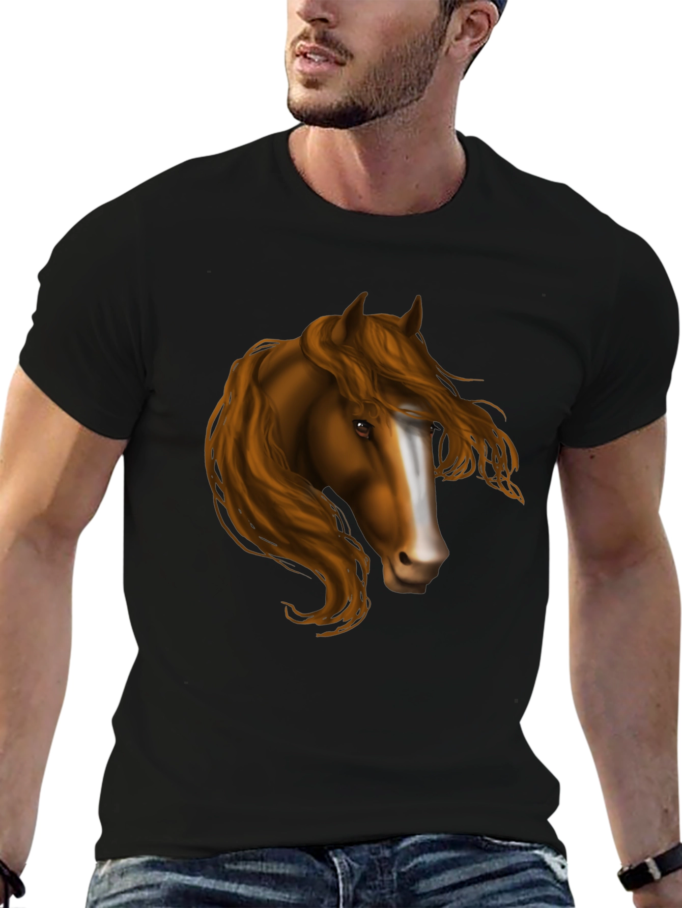Horse Portrait Graphic T-Shirt - Equestrian Style