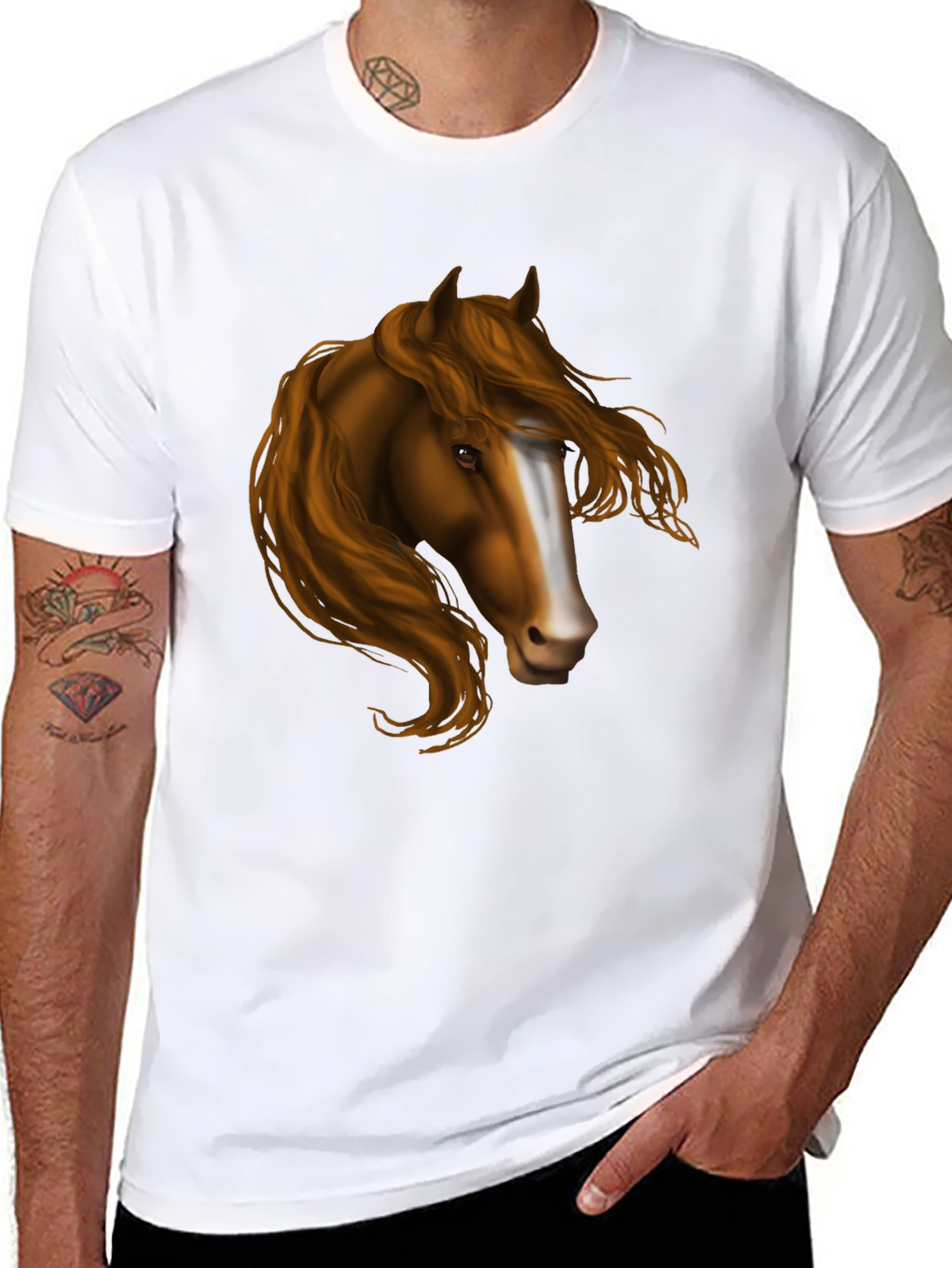 Horse Portrait Graphic T-Shirt - Equestrian Style