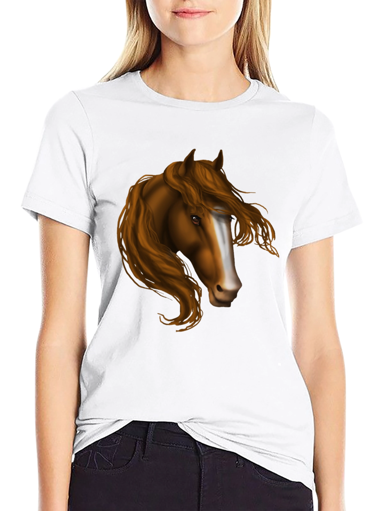 Horse Portrait Graphic T-Shirt - Equestrian Style