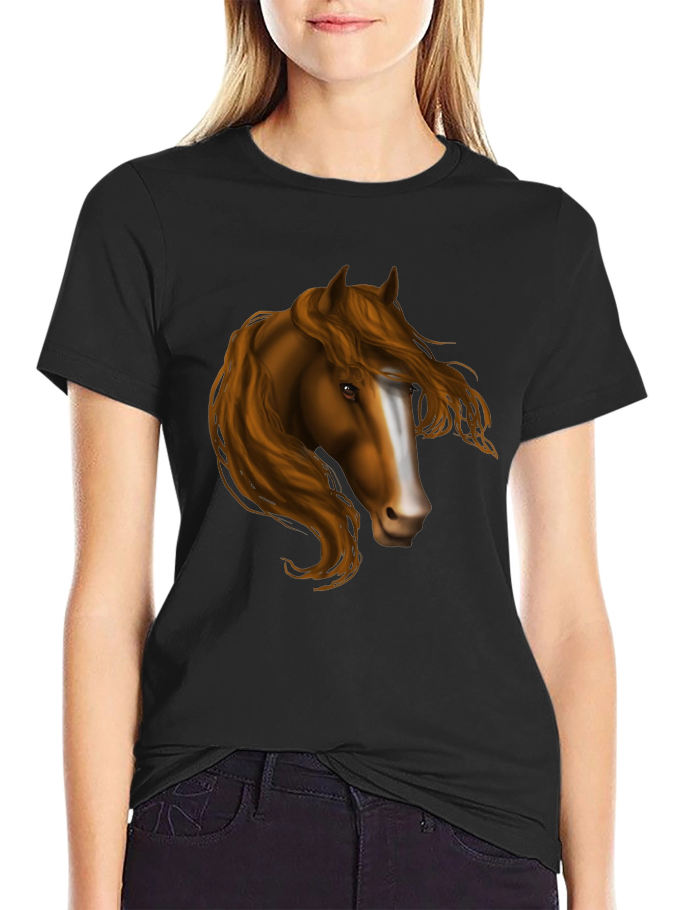 Horse Portrait Graphic T-Shirt - Equestrian Style