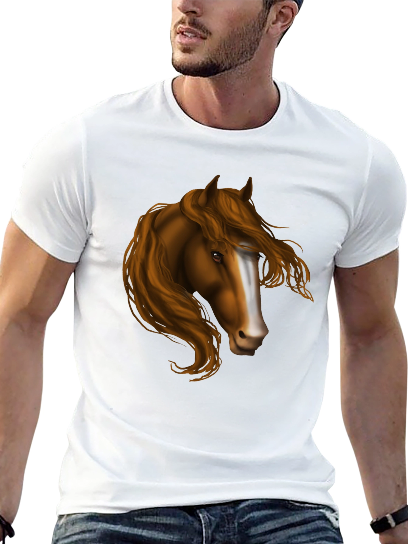 Horse Portrait Graphic T-Shirt - Equestrian Style