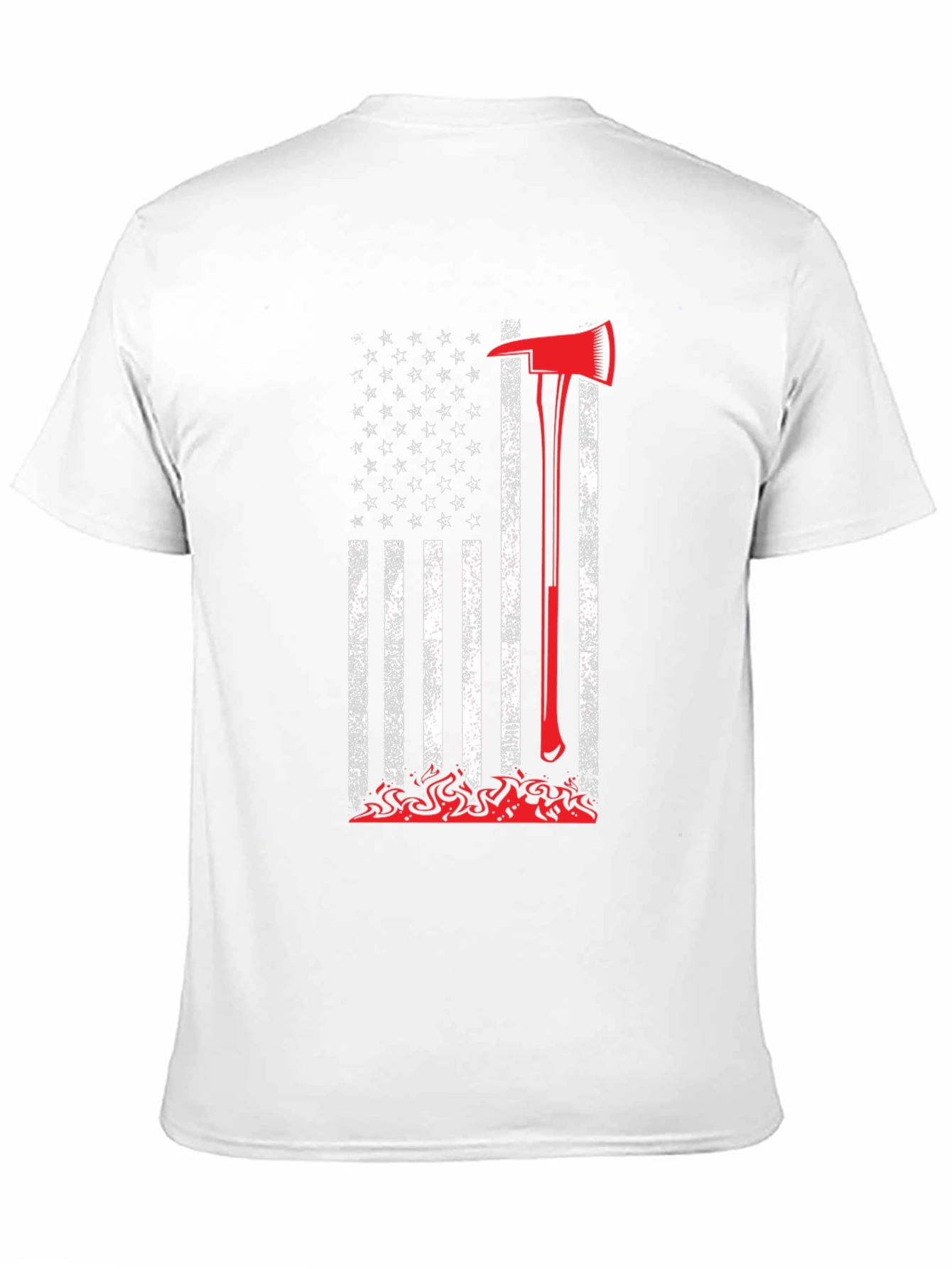 Firefighter Axe American Flag Graphic Tee
