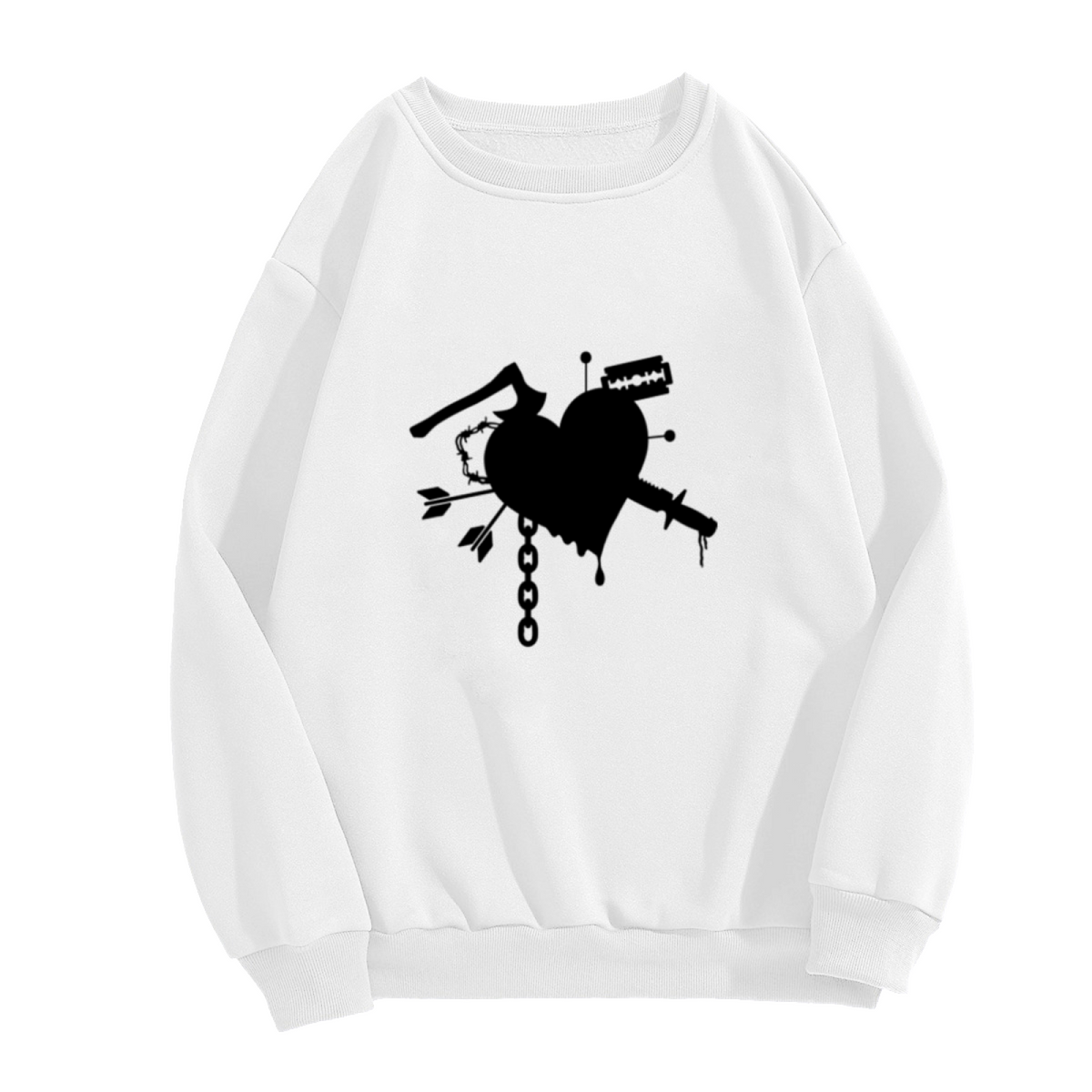 Dripping Heart Dark Art Design - Crewneck Sweatshirt | Gothic, Edgy, Dark Art Gift