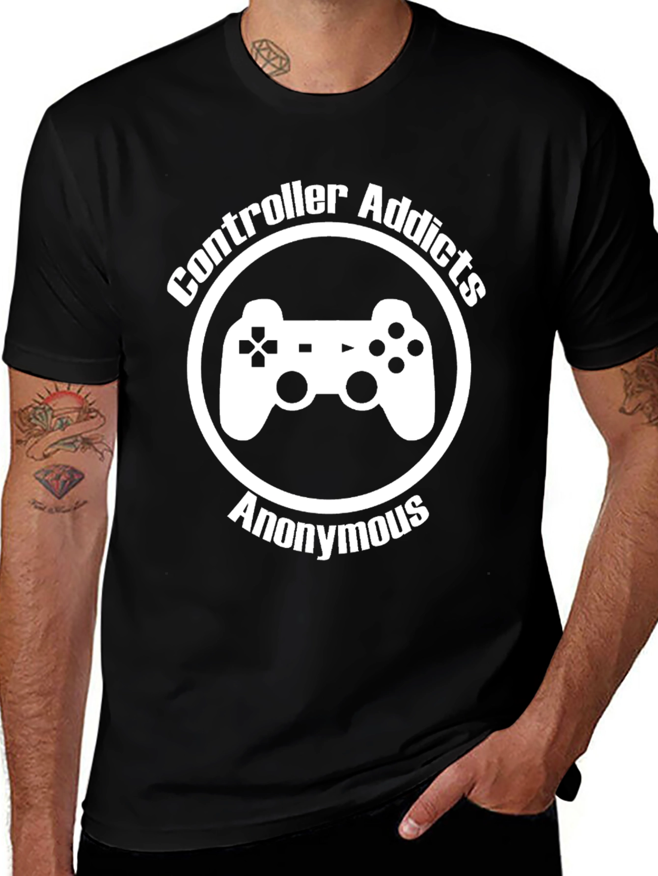 Controller Addicts Anonymous Black T-Shirt