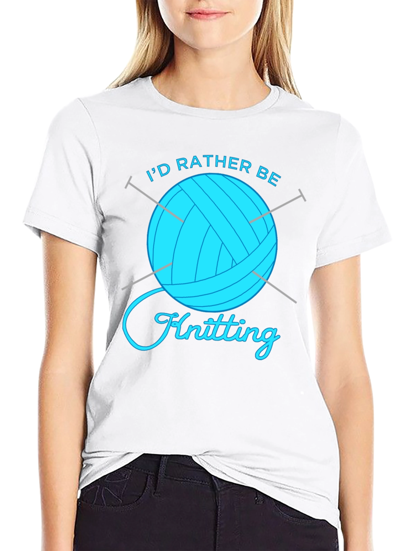Id Rather Be Knitting Graphic T-Shirt