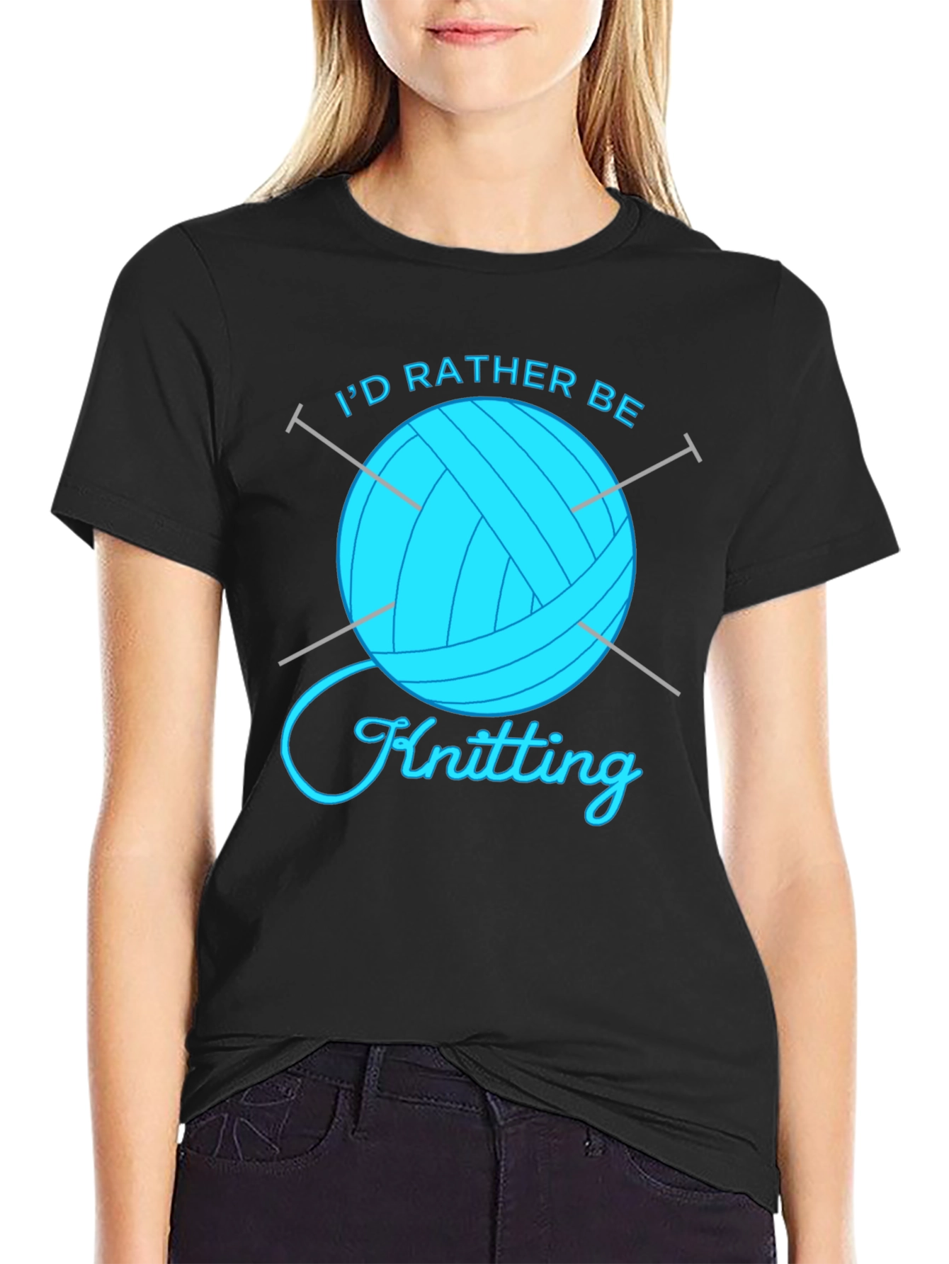Id Rather Be Knitting Graphic T-Shirt