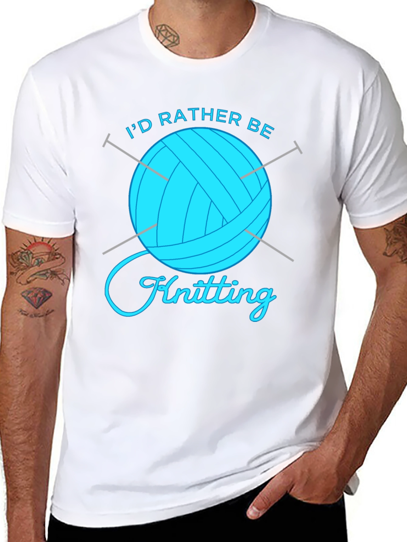 Id Rather Be Knitting Graphic T-Shirt