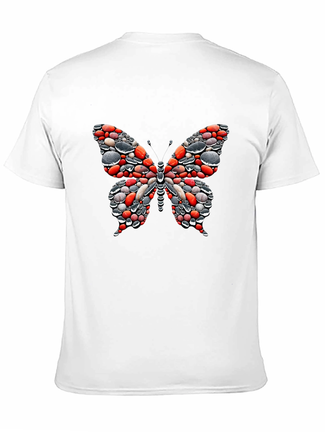 Butterfly Pebble Graphic Black T-Shirt