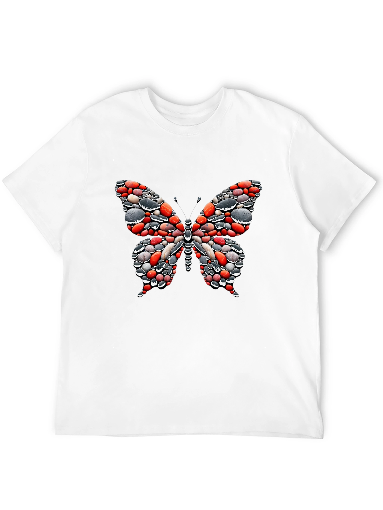 Butterfly Pebble Graphic Black T-Shirt