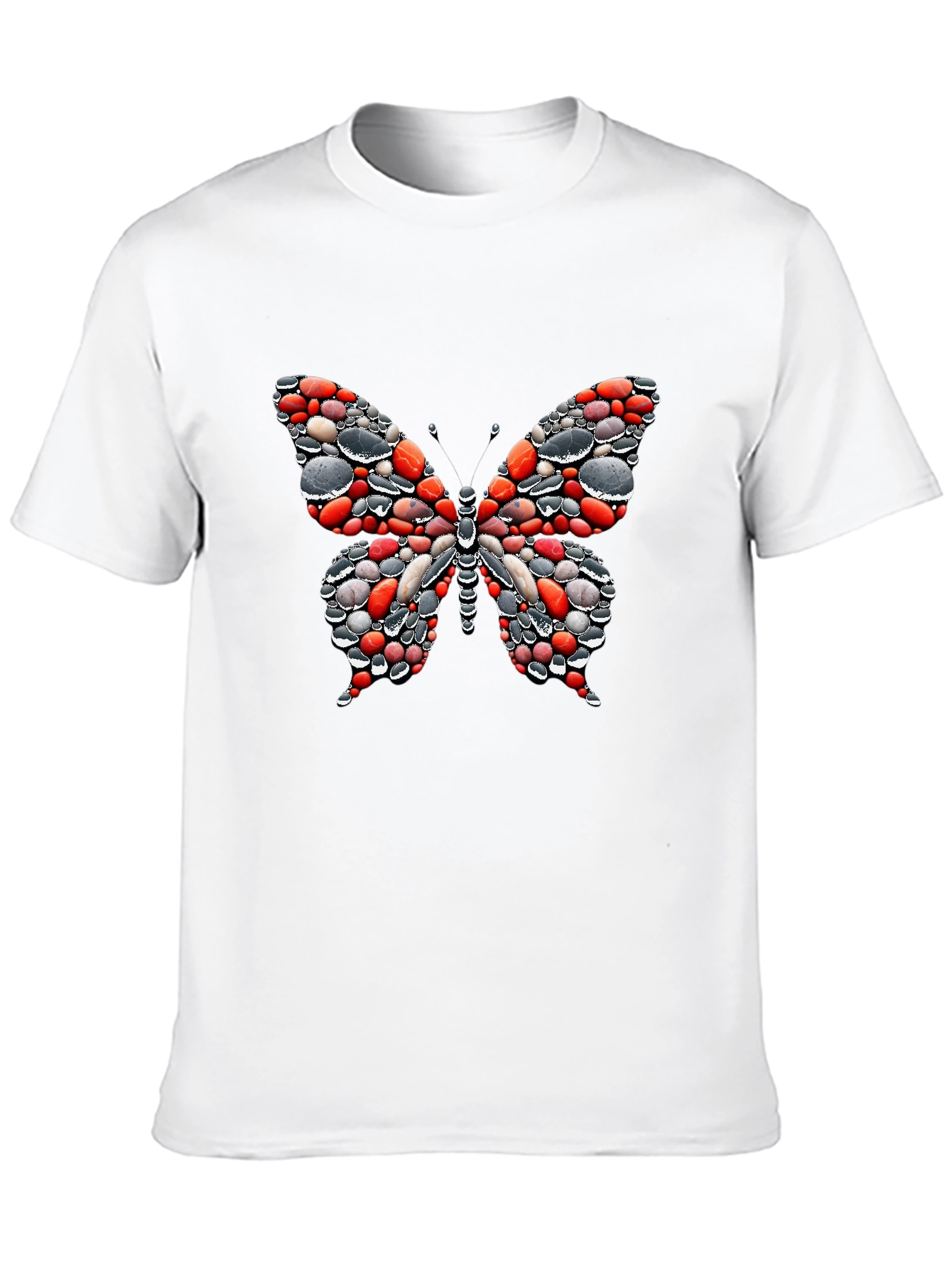 Butterfly Pebble Graphic Black T-Shirt