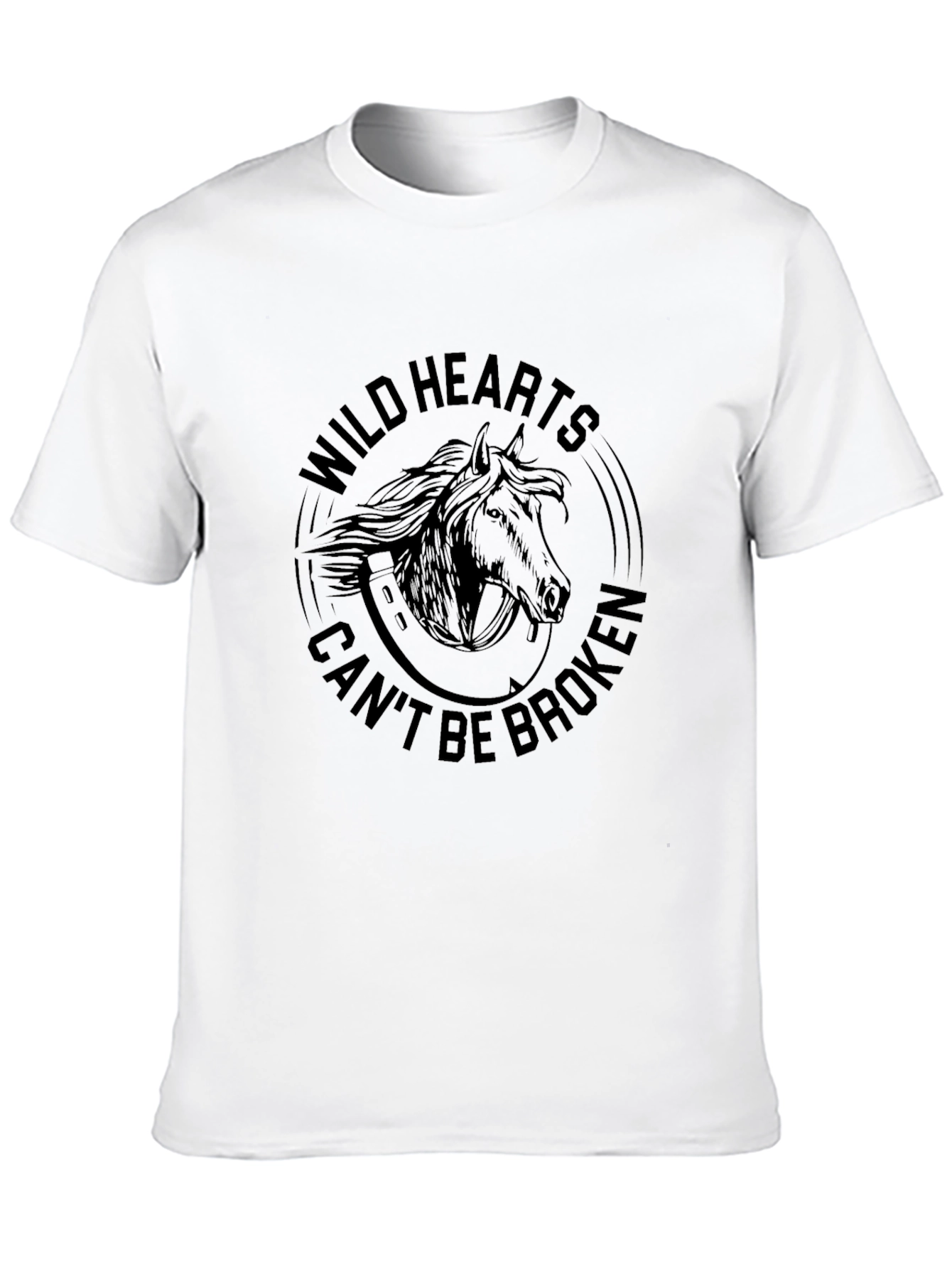 Wild Hearts Horse Graphic T-Shirt - Black