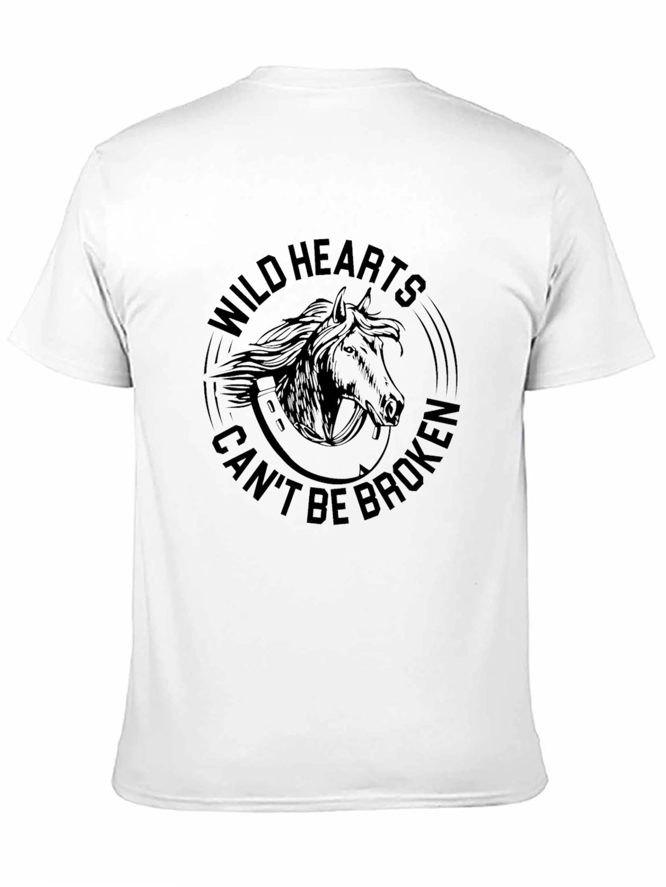 Wild Hearts Horse Graphic T-Shirt - Black