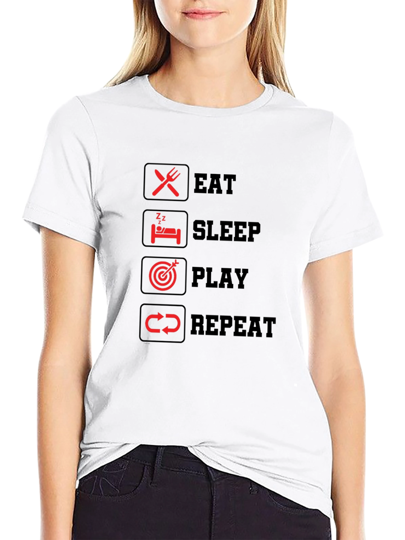 Eat Sleep Play Repeat Graphic T-Shirt