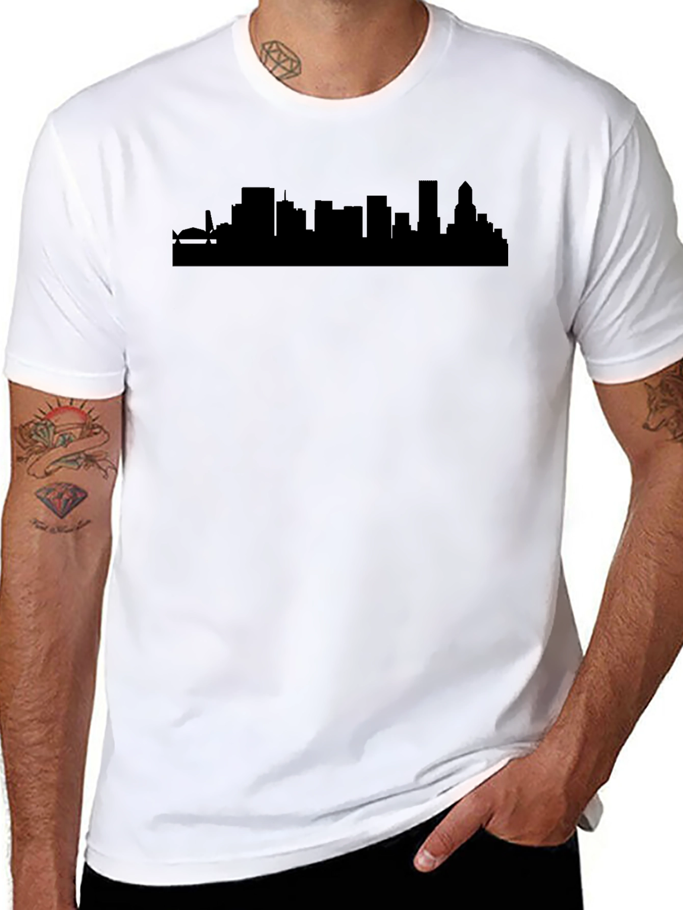City Skyline Graphic Tee - Mens Black T-Shirt