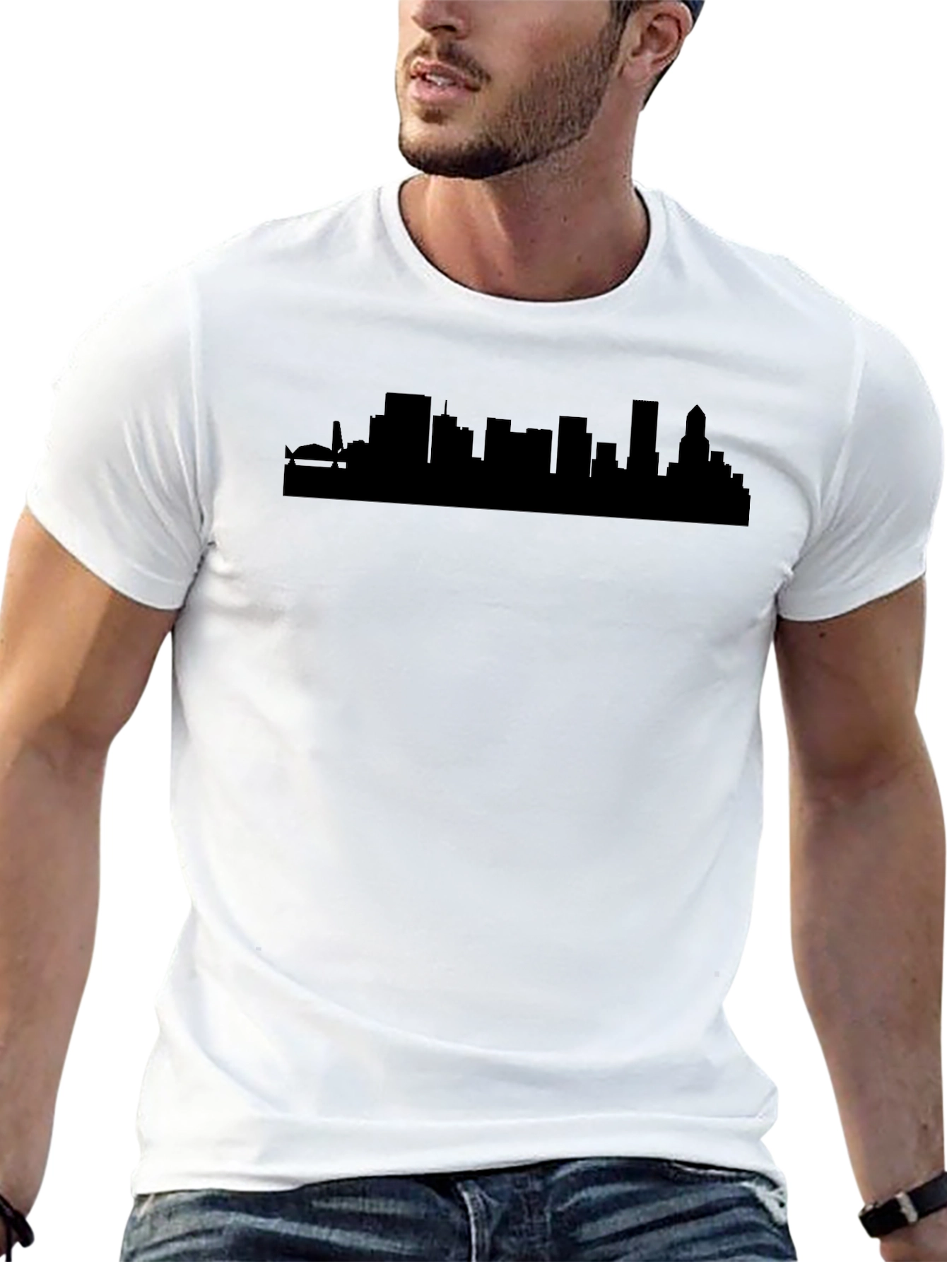 City Skyline Graphic Tee - Mens Black T-Shirt