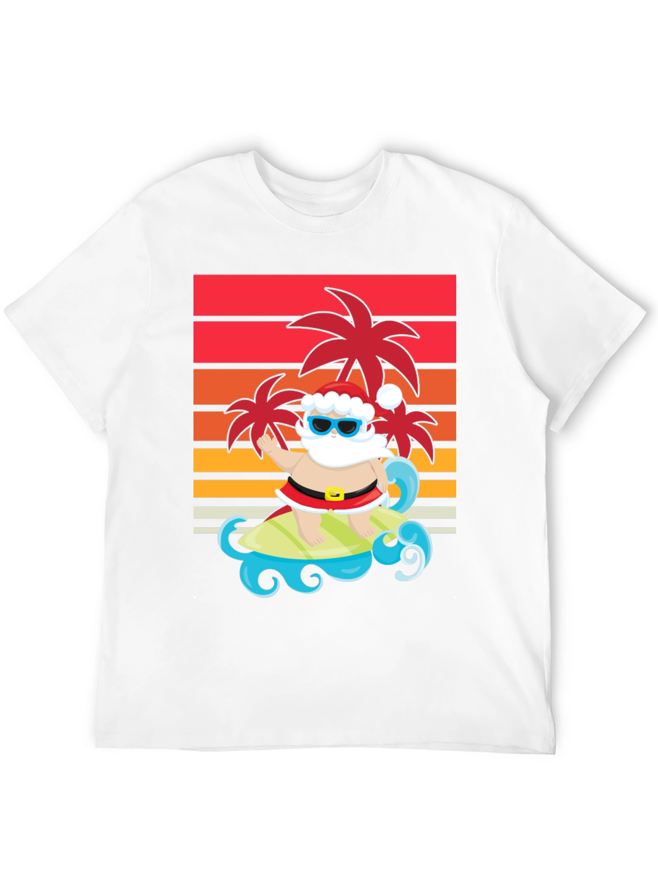 Surfing Santa Graphic Tee - Holiday Fun
