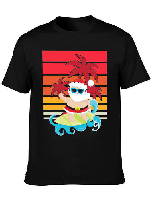 Surfing Santa Graphic Tee - Holiday Fun