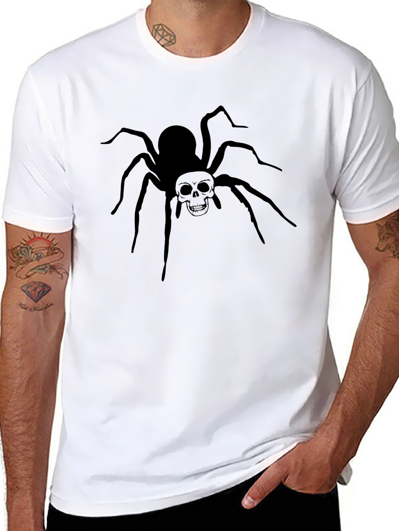 Skull Spider Graphic T-Shirt - Mens Black Tee