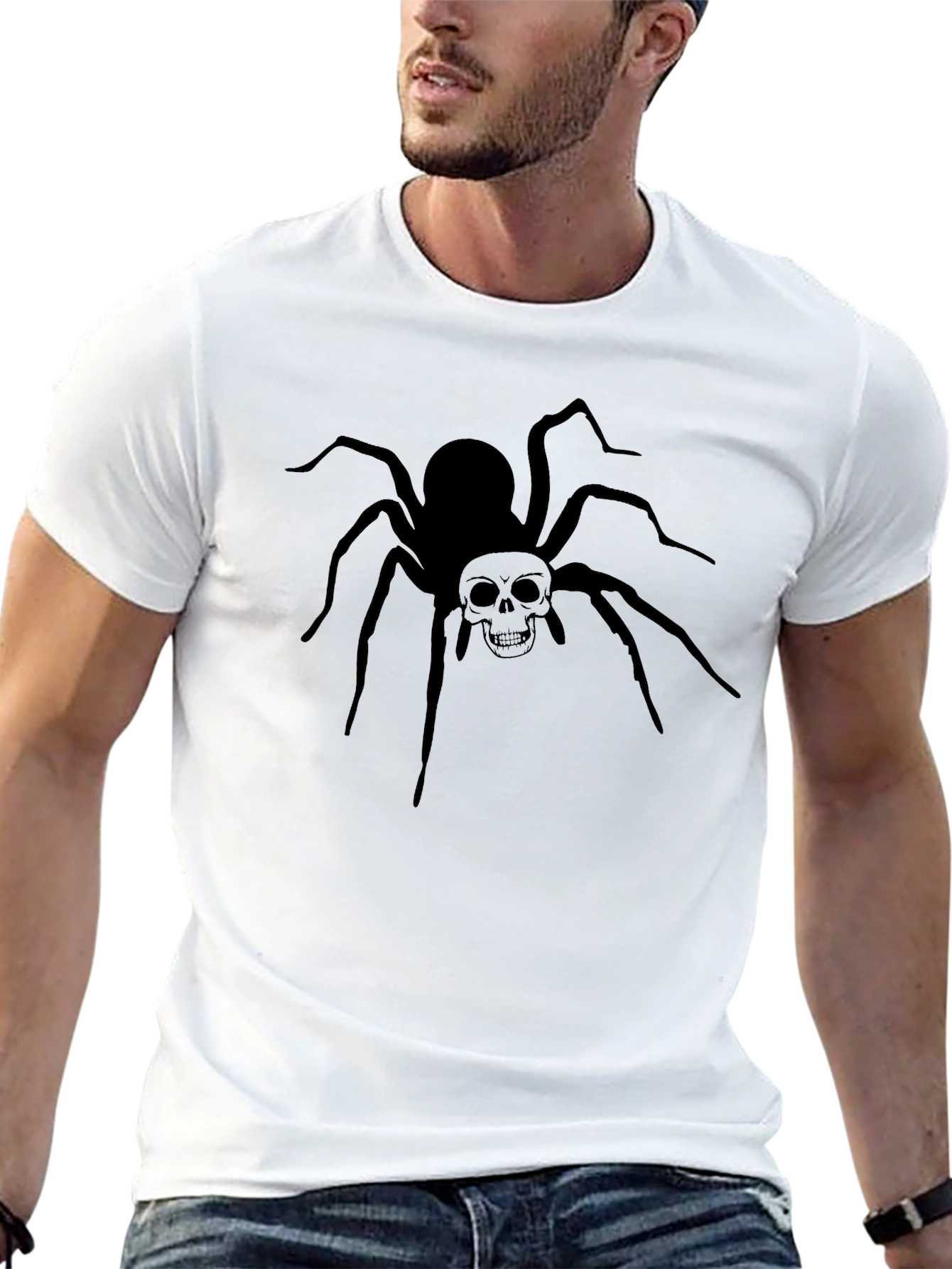 Skull Spider Graphic T-Shirt - Mens Black Tee