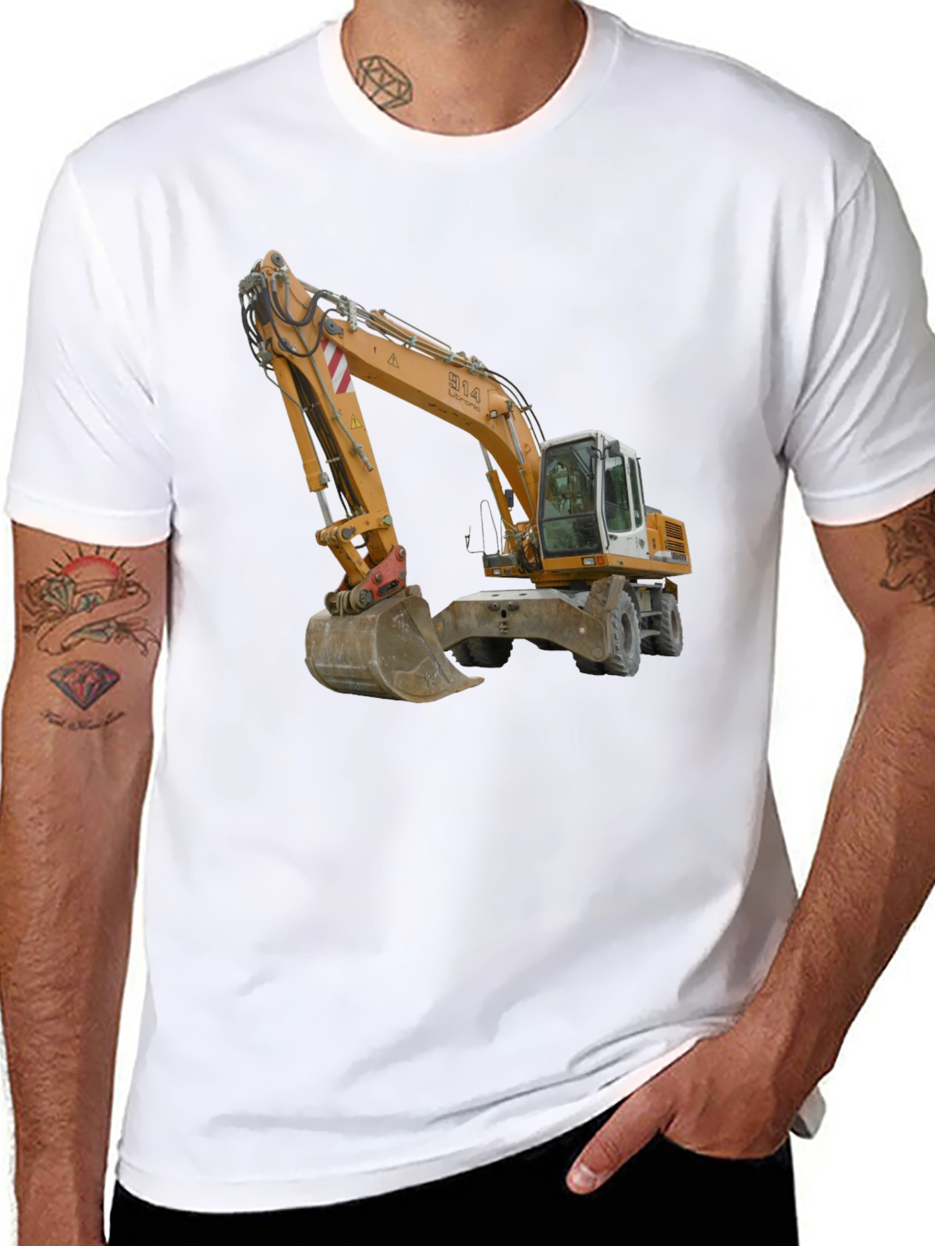 Excavator Graphic Tee - Construction Vehicle T-Shirt