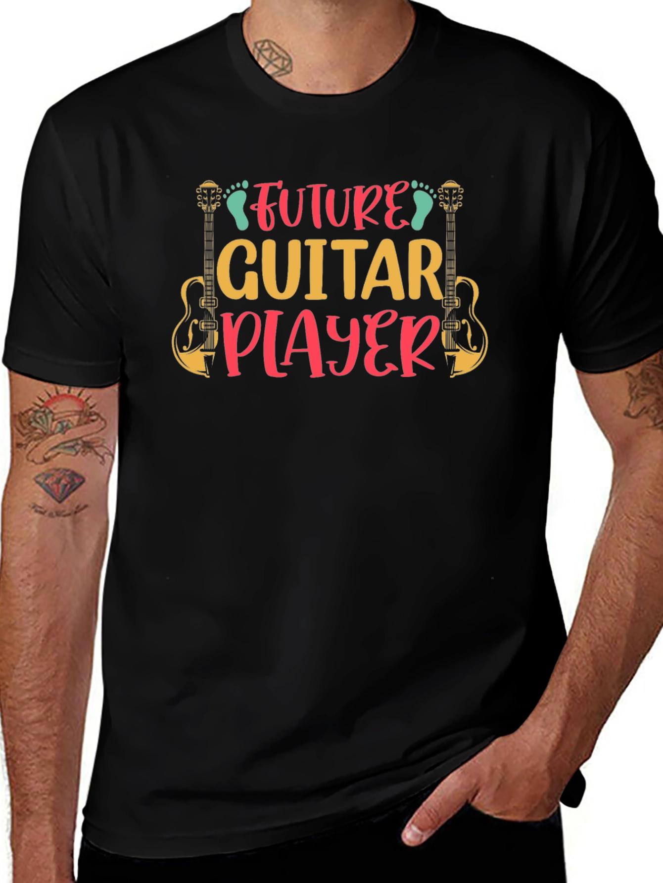Future Guitar Player Black T-Shirt